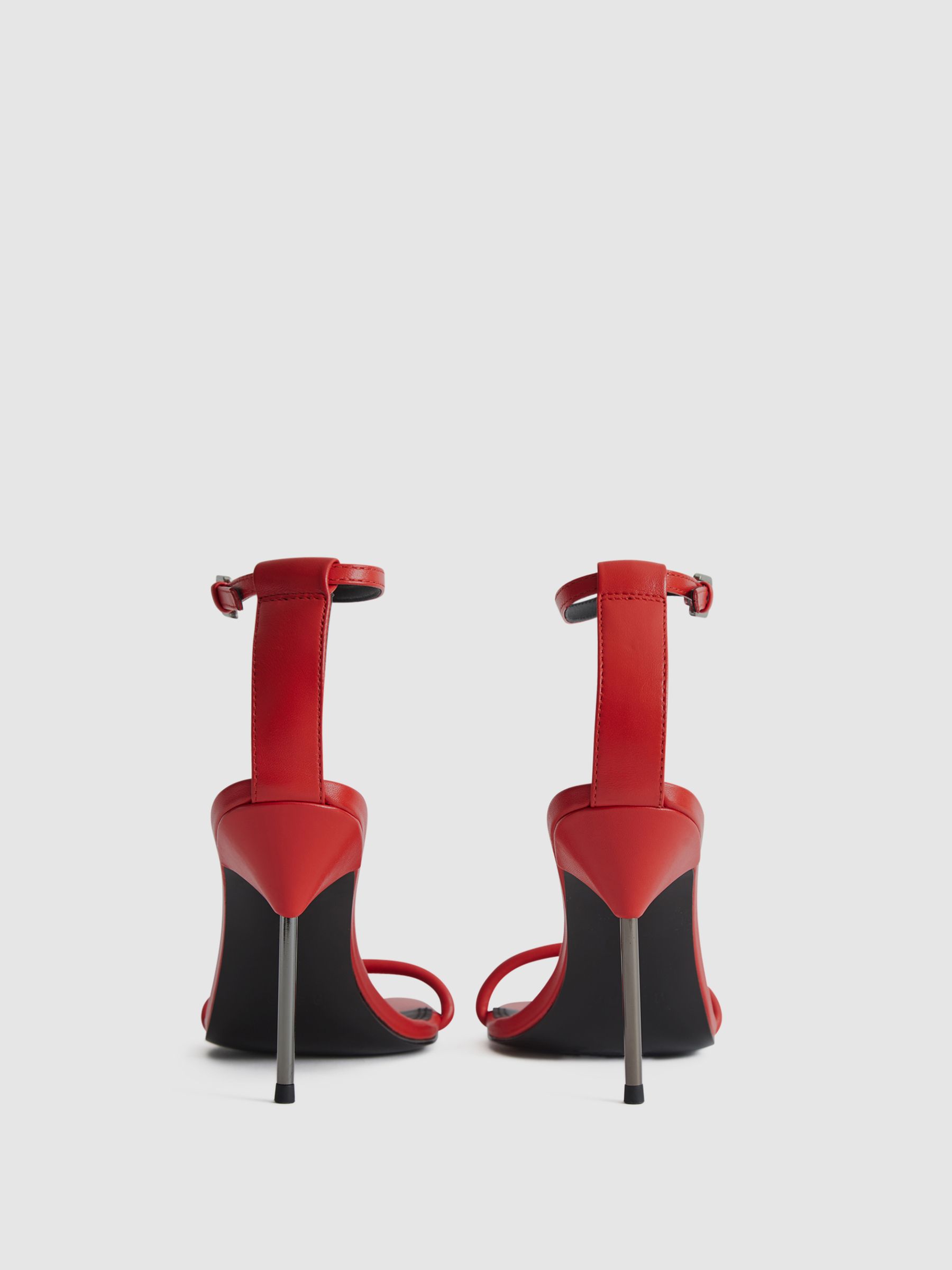 Strappy Pin Heel Sandals in Orange - Image 7 of 8