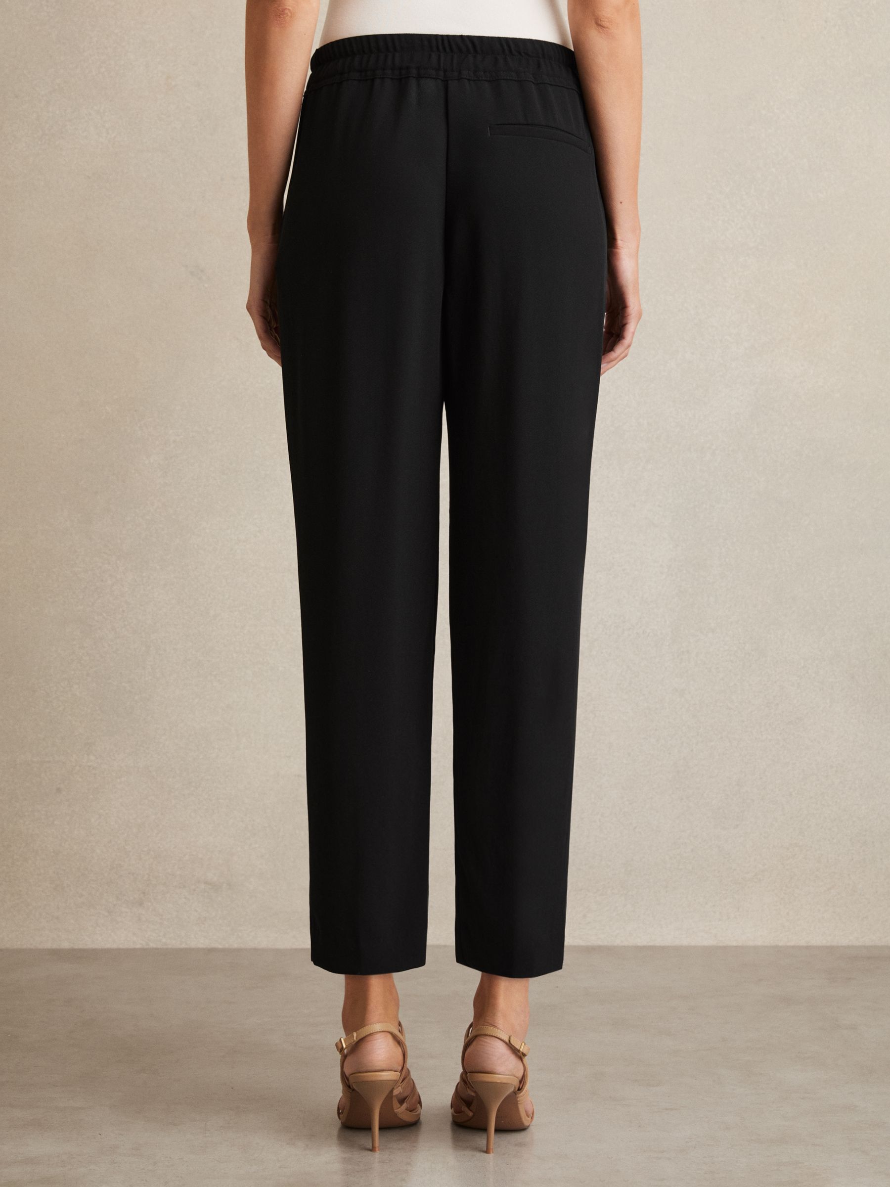 Tapered Pull On Trousers in Black - Image 4 of 5