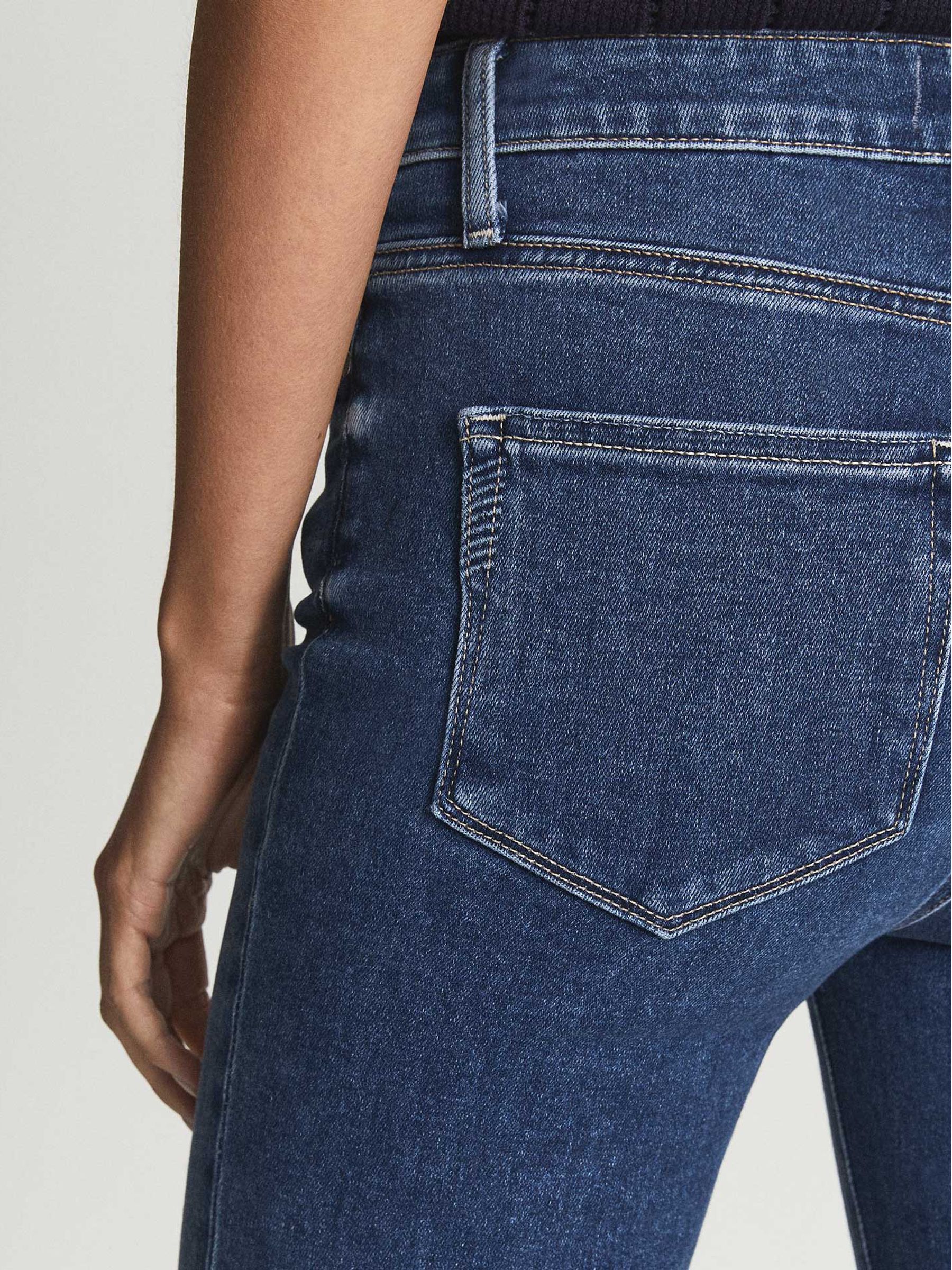 Paige High Rise Flared Jeans in Mid Blue - Image 6 of 8