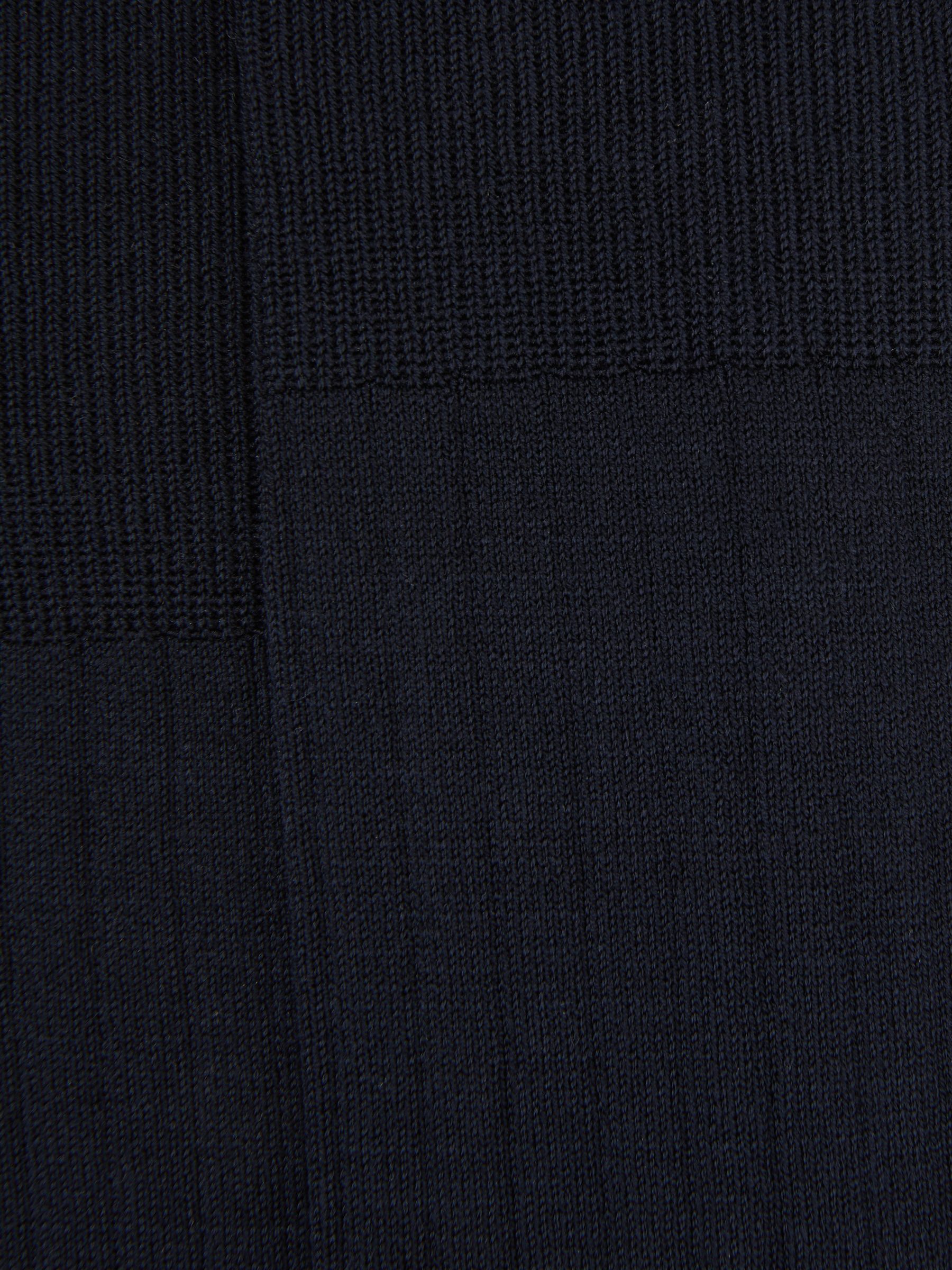 Cotton-Blend Ribbed Socks in Navy - image 3