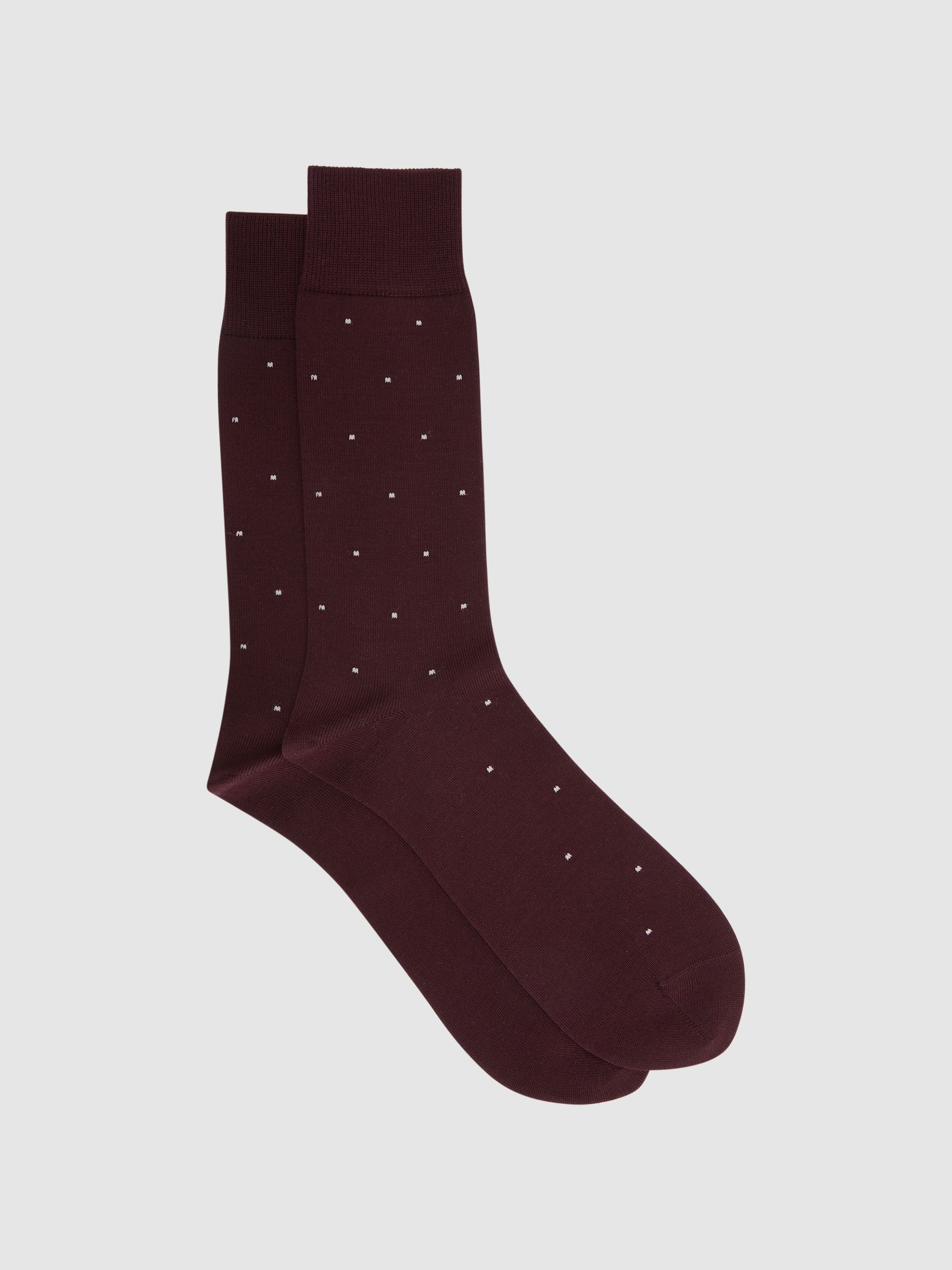Polka Dot Socks in Bordeaux - Image 1 of 4