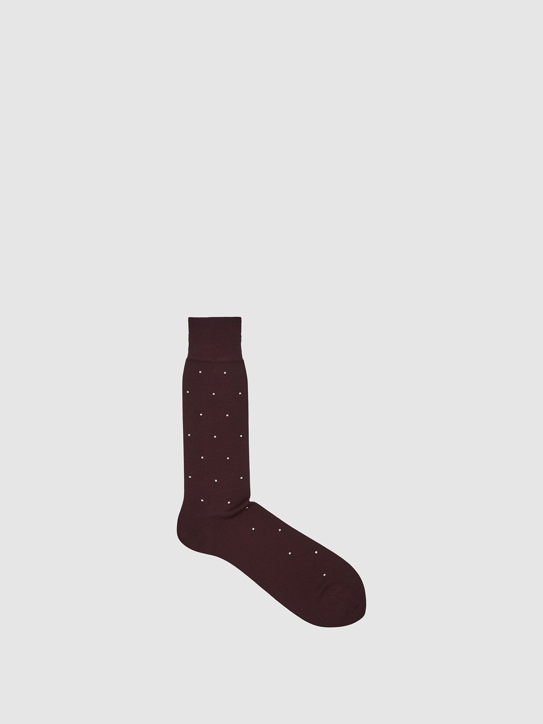 Polka Dot Socks in Bordeaux - Image 2 of 4