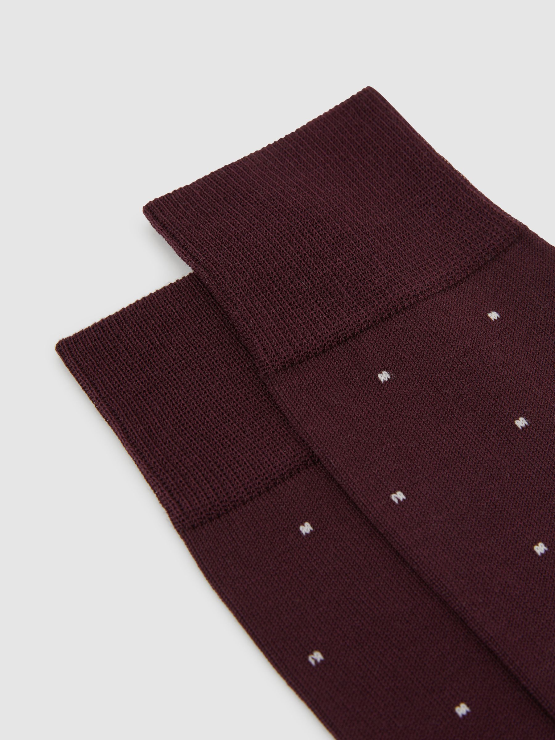 Polka Dot Socks in Bordeaux - Image 3 of 4