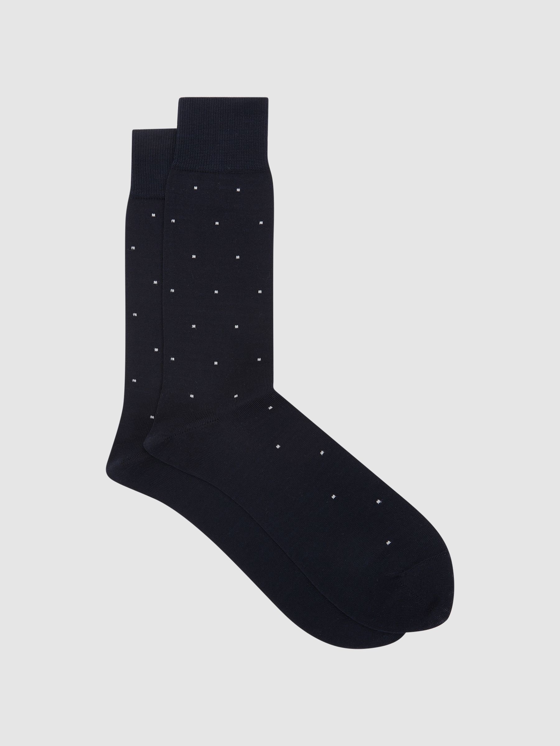 Polka Dot Socks in Navy - Image 1 of 4