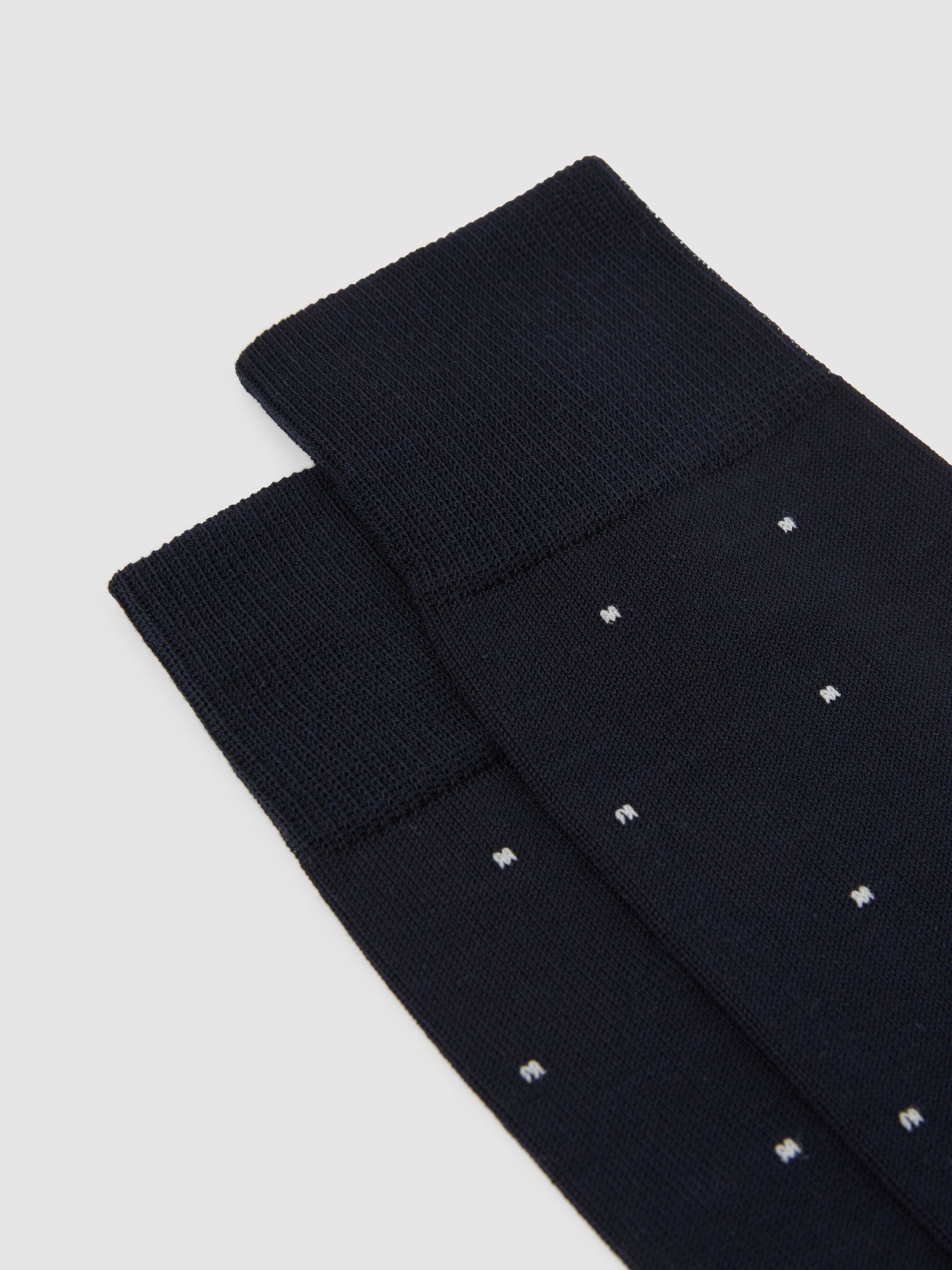 Polka Dot Socks in Navy - Image 3 of 4
