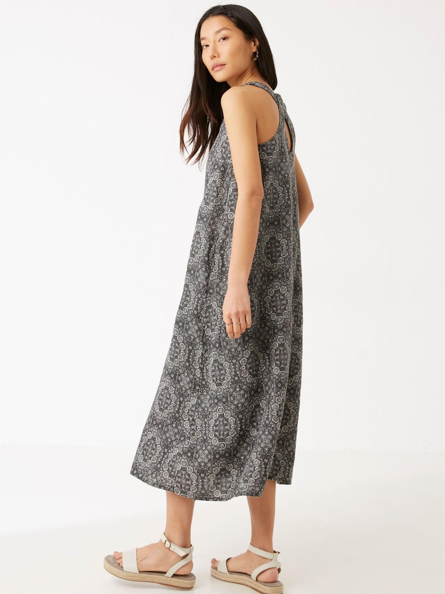 Black Lola Linear Batik Print Dress - Image 2 of 5