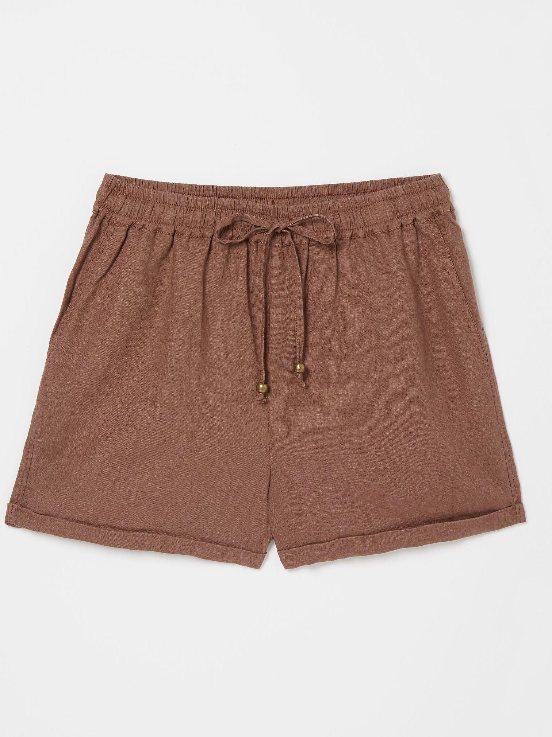 Brown Linen Flippy Shorts - Image 5 of 5