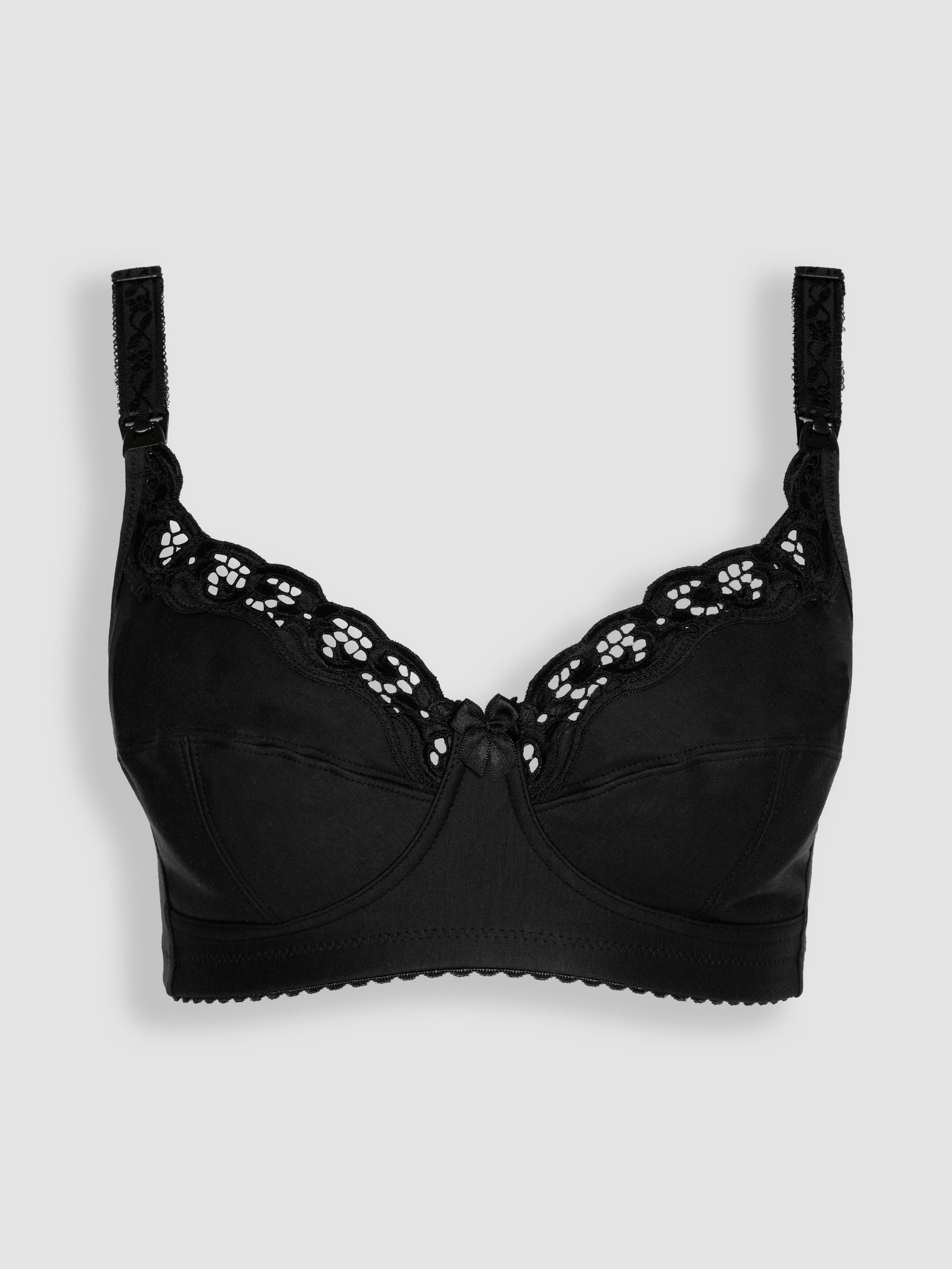 Black Maternity & Nursing Lace Trim Bra - Image 4 of 5