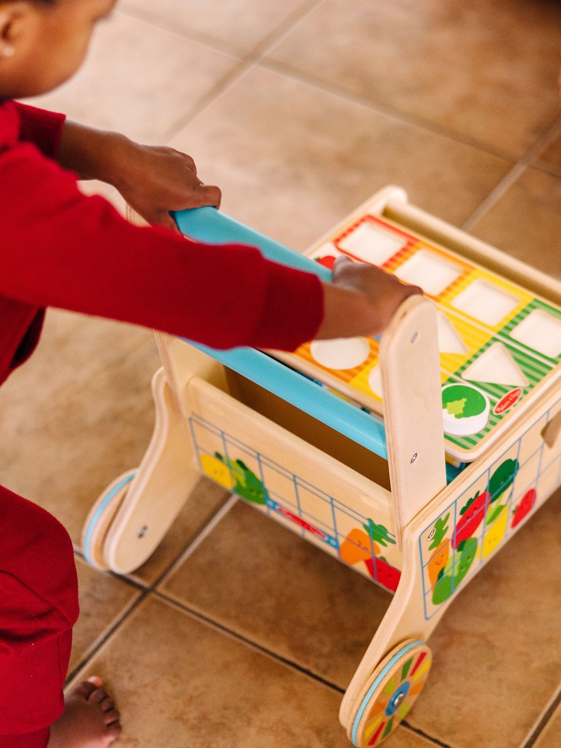 Melissa & Doug Multi Wooden Grow with Me Grocery Cart - Image 3 of 9
