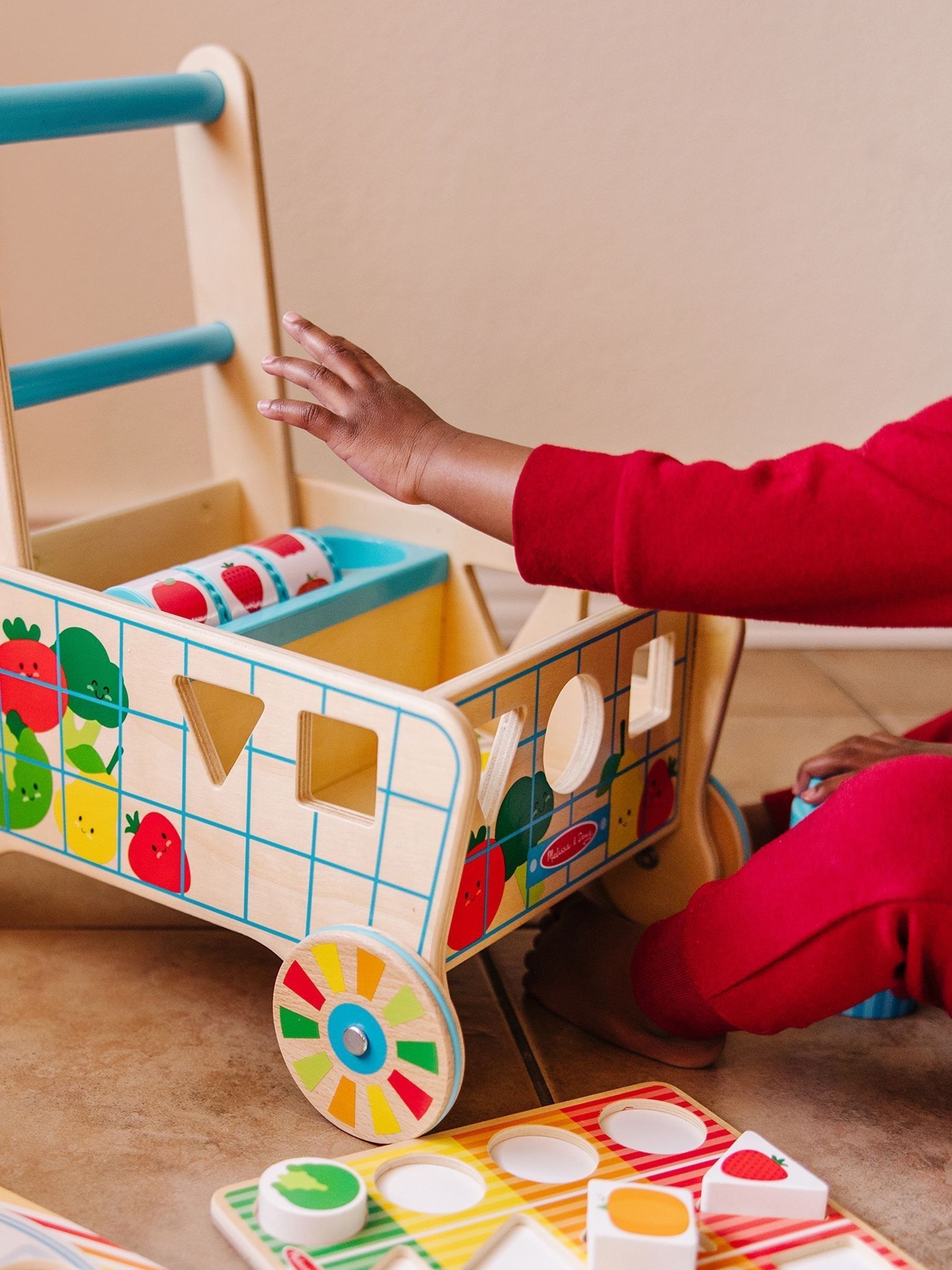Melissa & Doug Multi Wooden Grow with Me Grocery Cart - Image 4 of 9