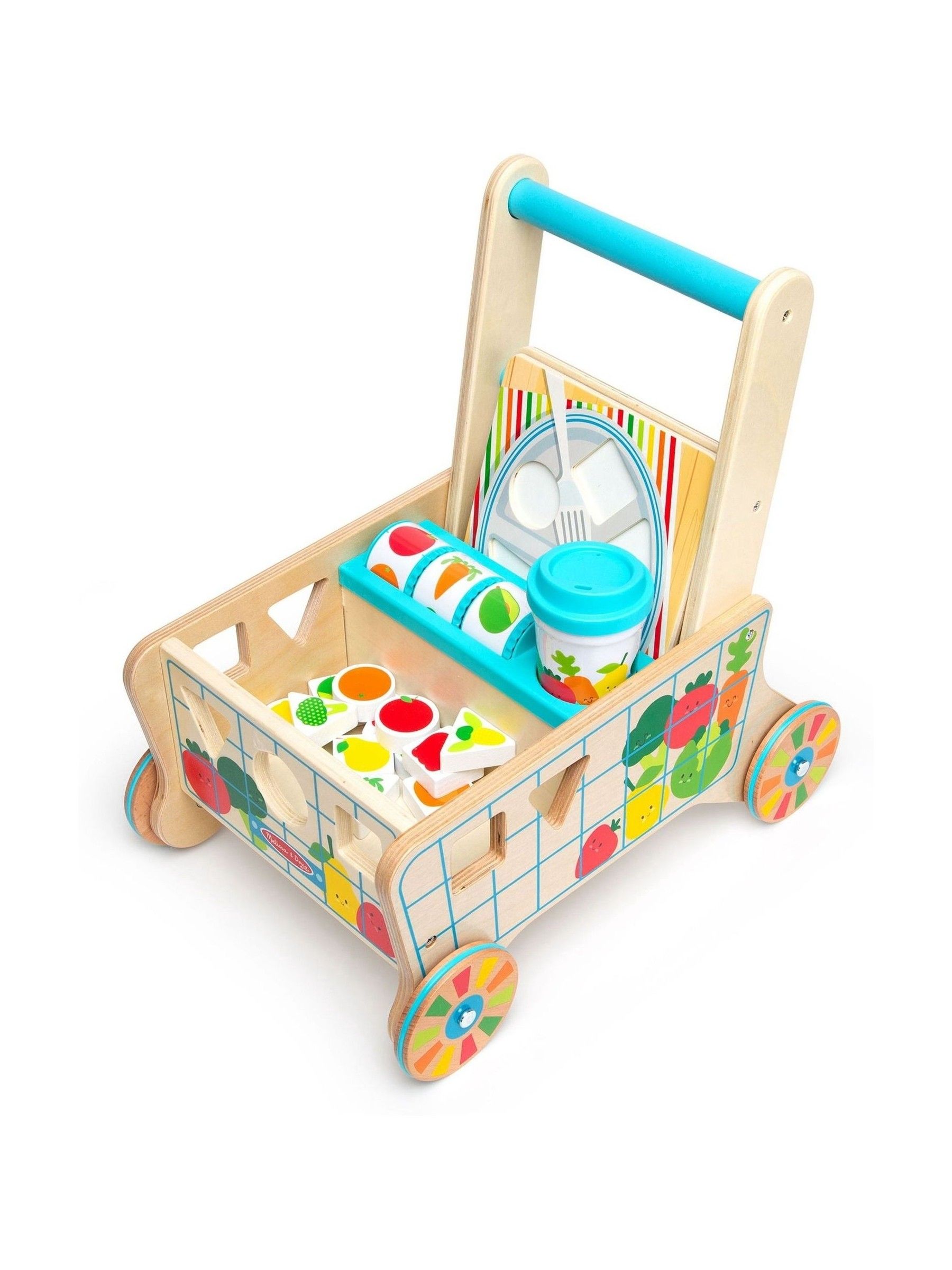 Melissa & Doug Multi Wooden Grow with Me Grocery Cart - Image 6 of 9