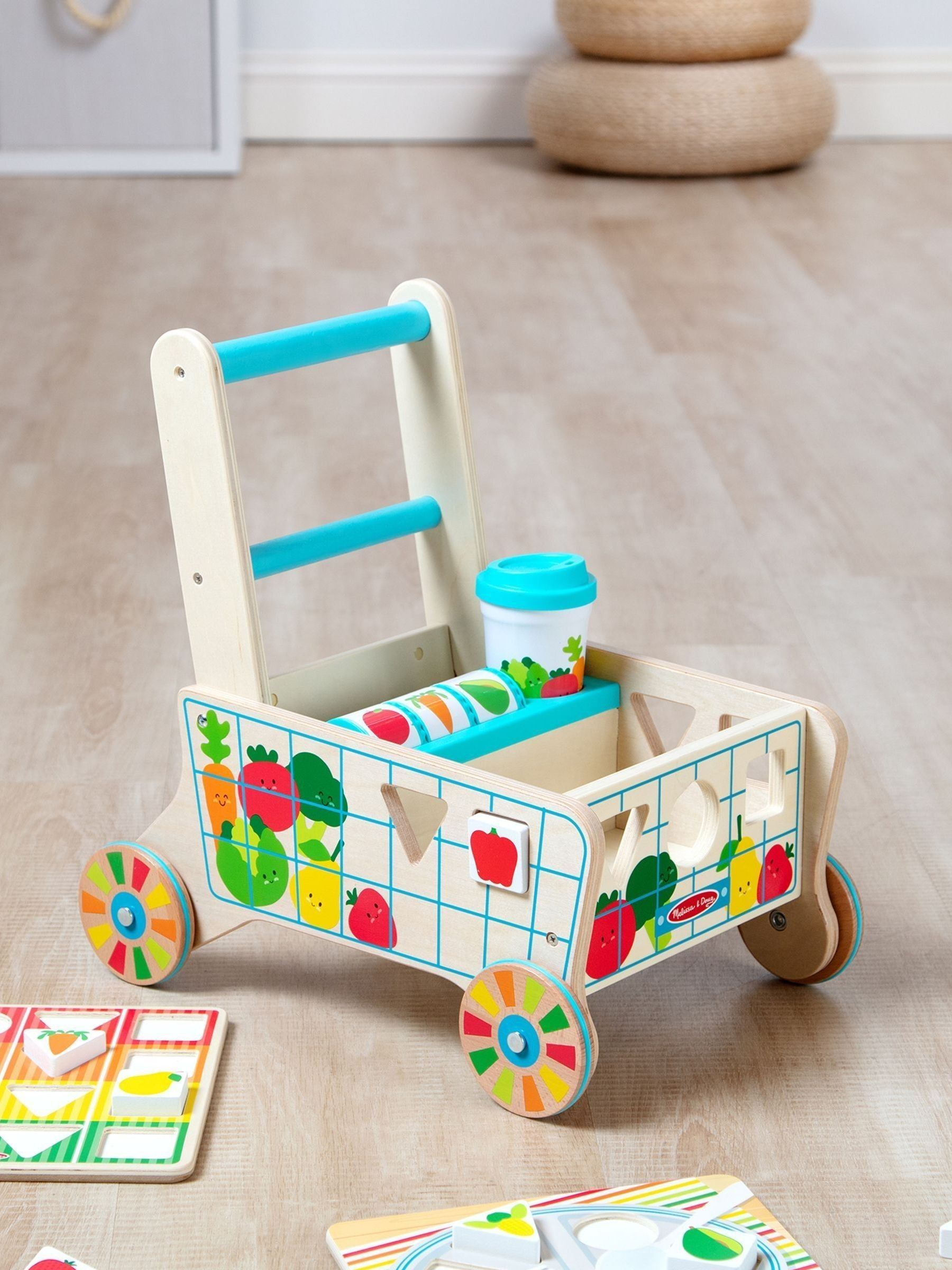 Melissa & Doug Multi Wooden Grow with Me Grocery Cart - Image 7 of 9