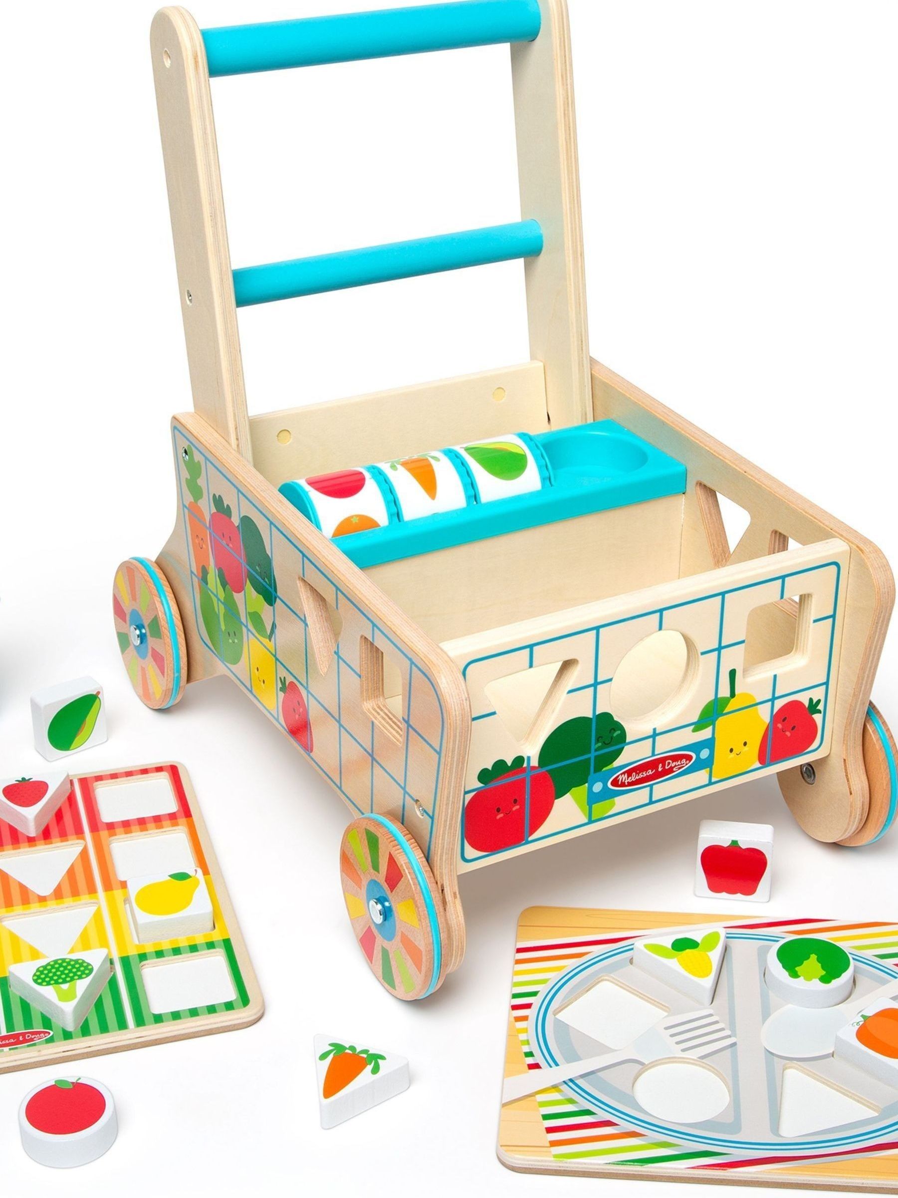 Melissa & Doug Multi Wooden Grow with Me Grocery Cart - Image 8 of 9