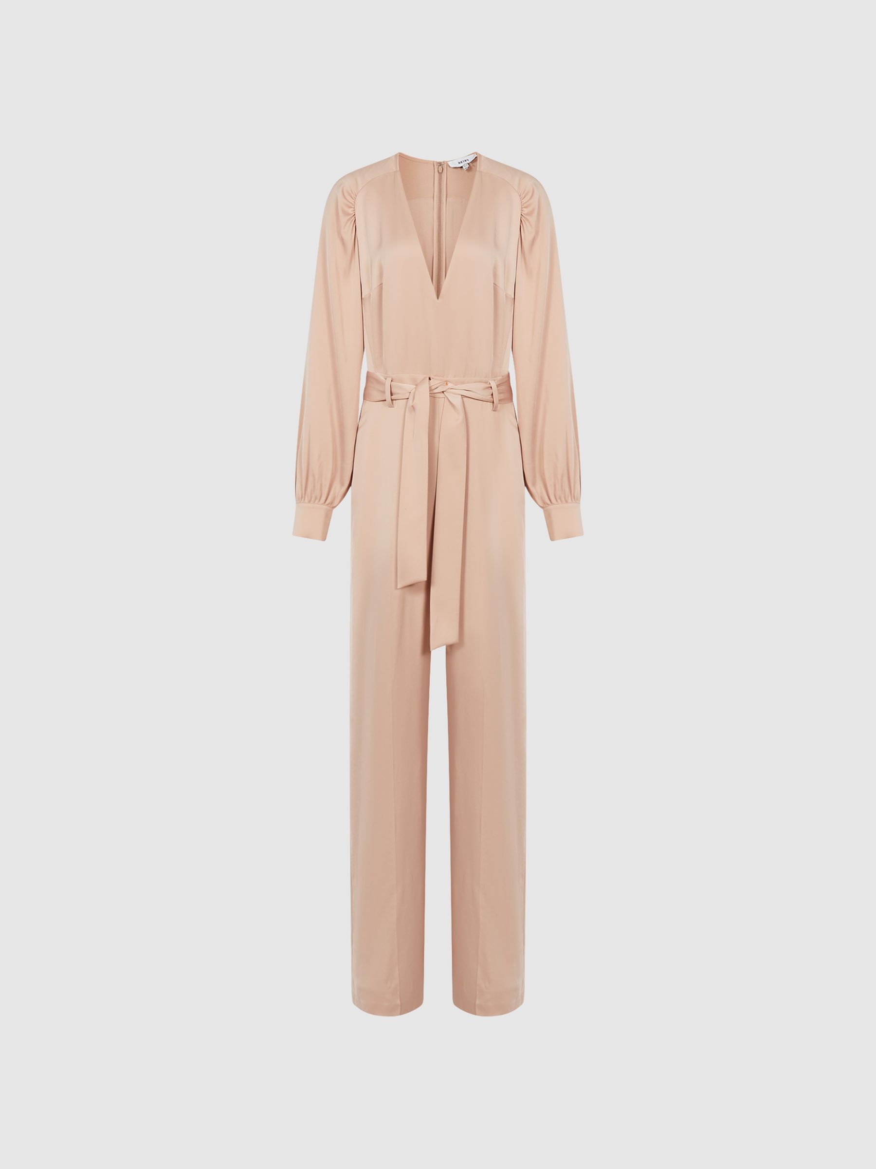Long Sleeve Wide Leg Jumpsuit in Pink - Image 2 of 6