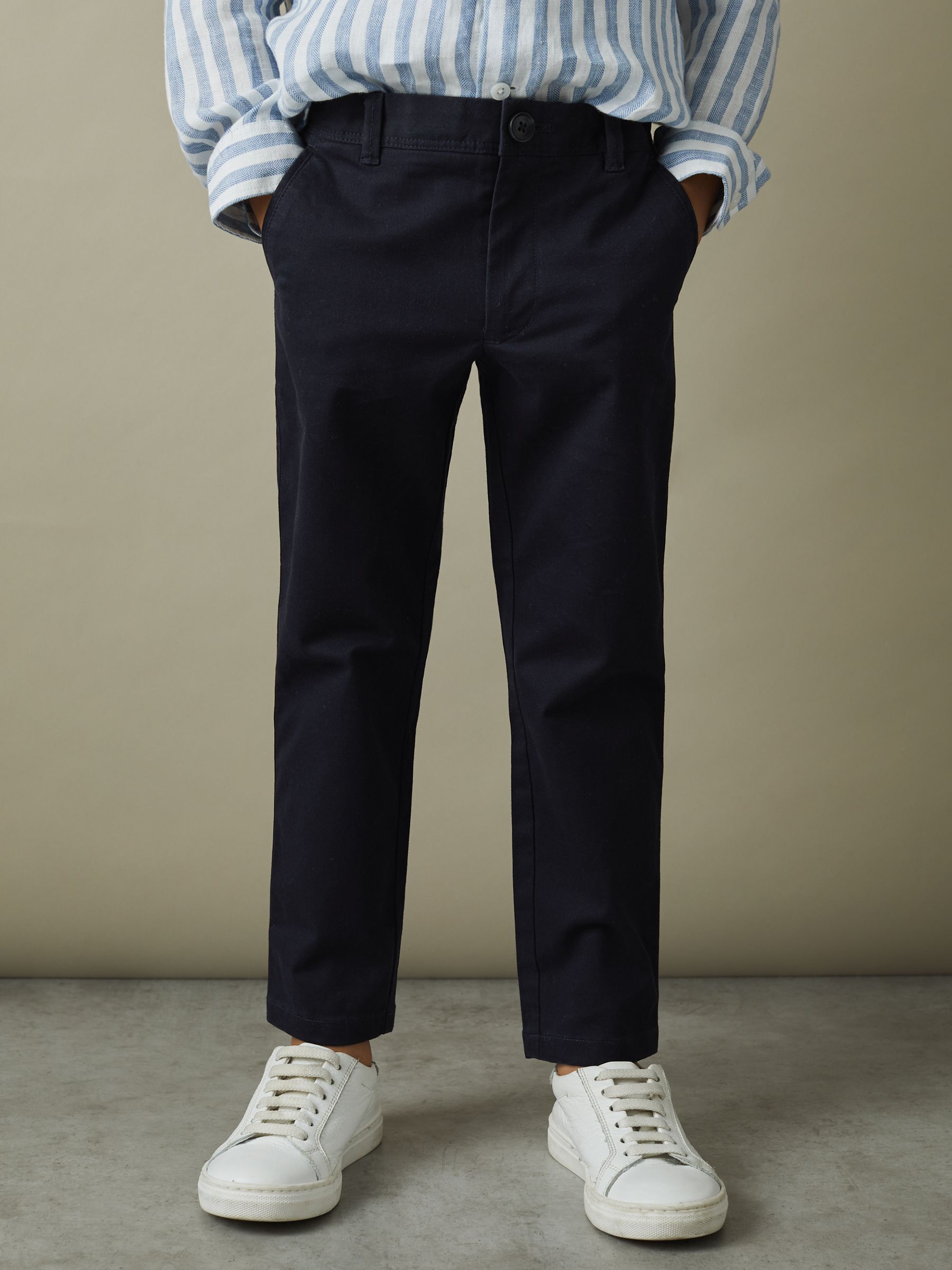 3-9 yrs Slim Fit Casual Chinos in Navy - Image 1 of 4