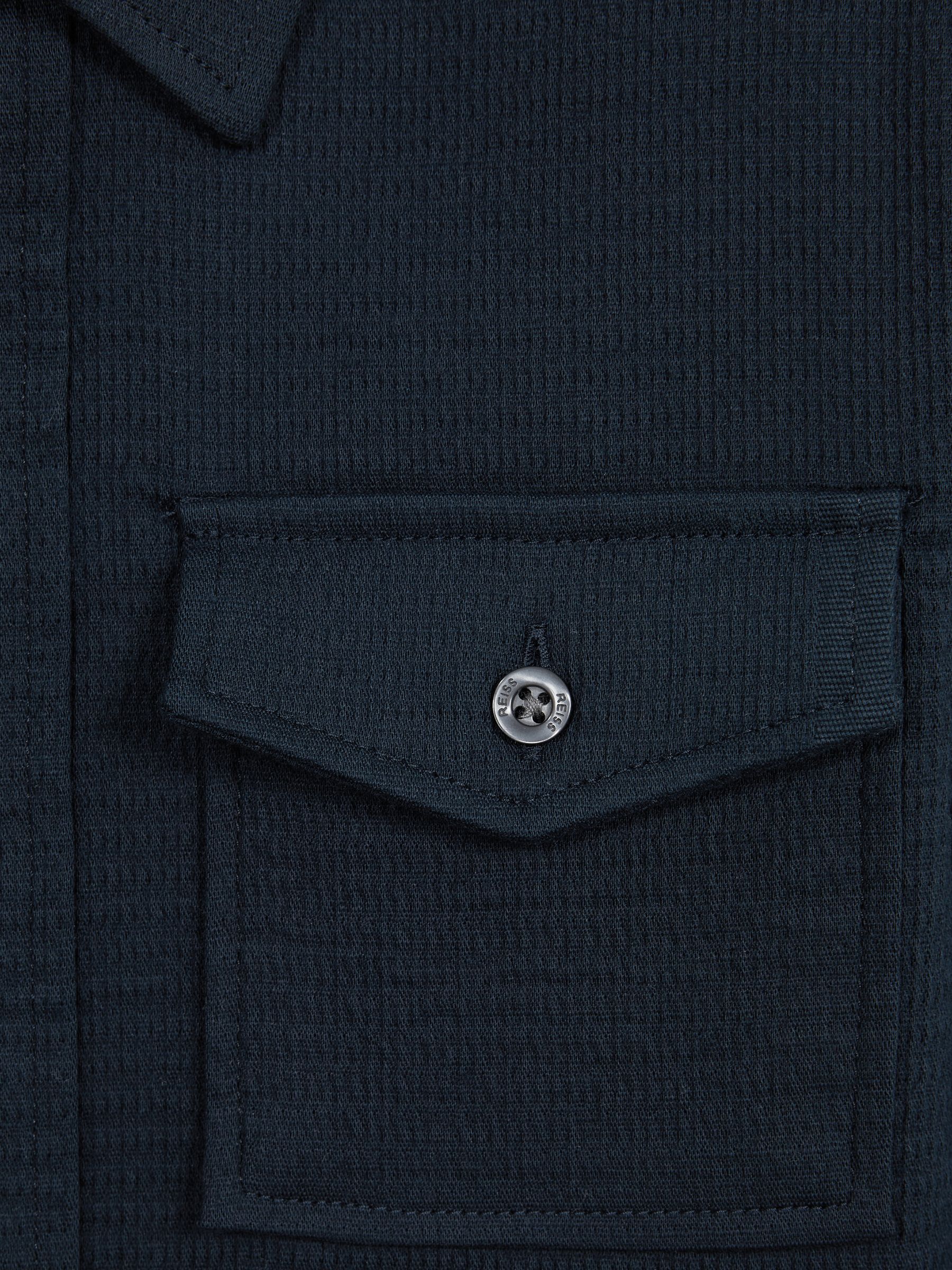 Junior Jersey Textured Overshirt in Navy - Image 8 of 8