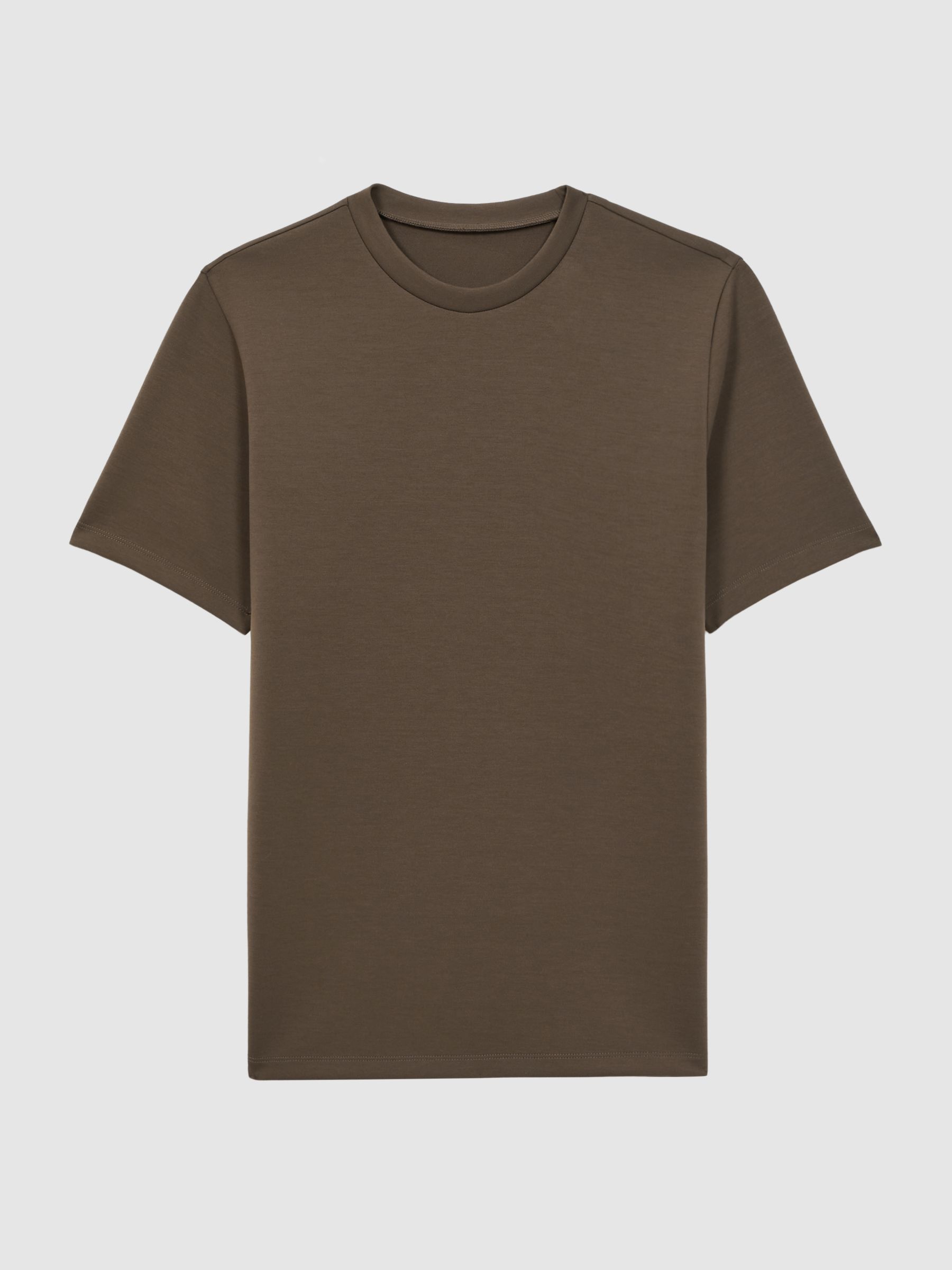 Interlock Jersey Crew Neck T-Shirt in Olive - Image 2 of 4