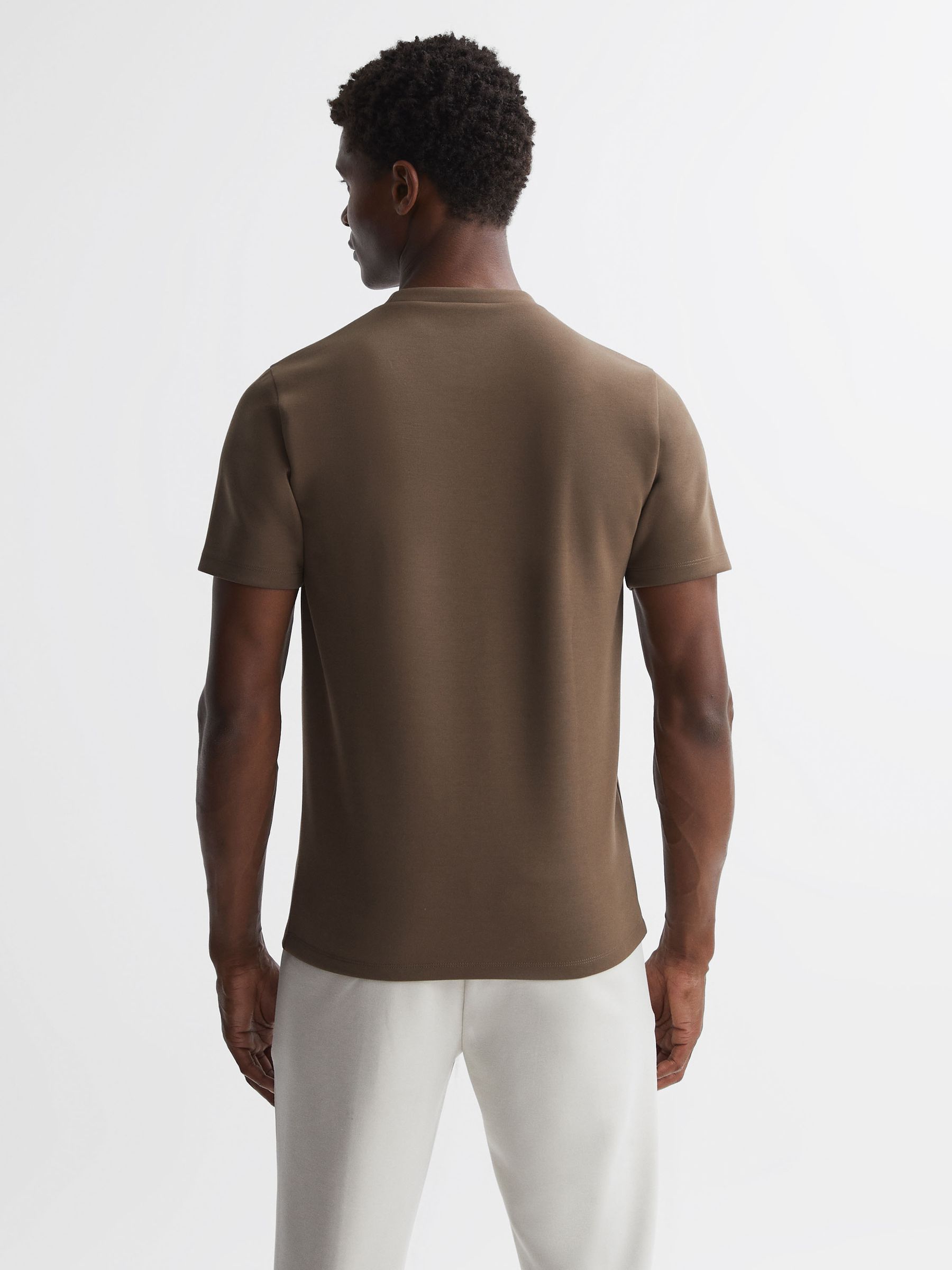 Interlock Jersey Crew Neck T-Shirt in Olive - Image 4 of 4