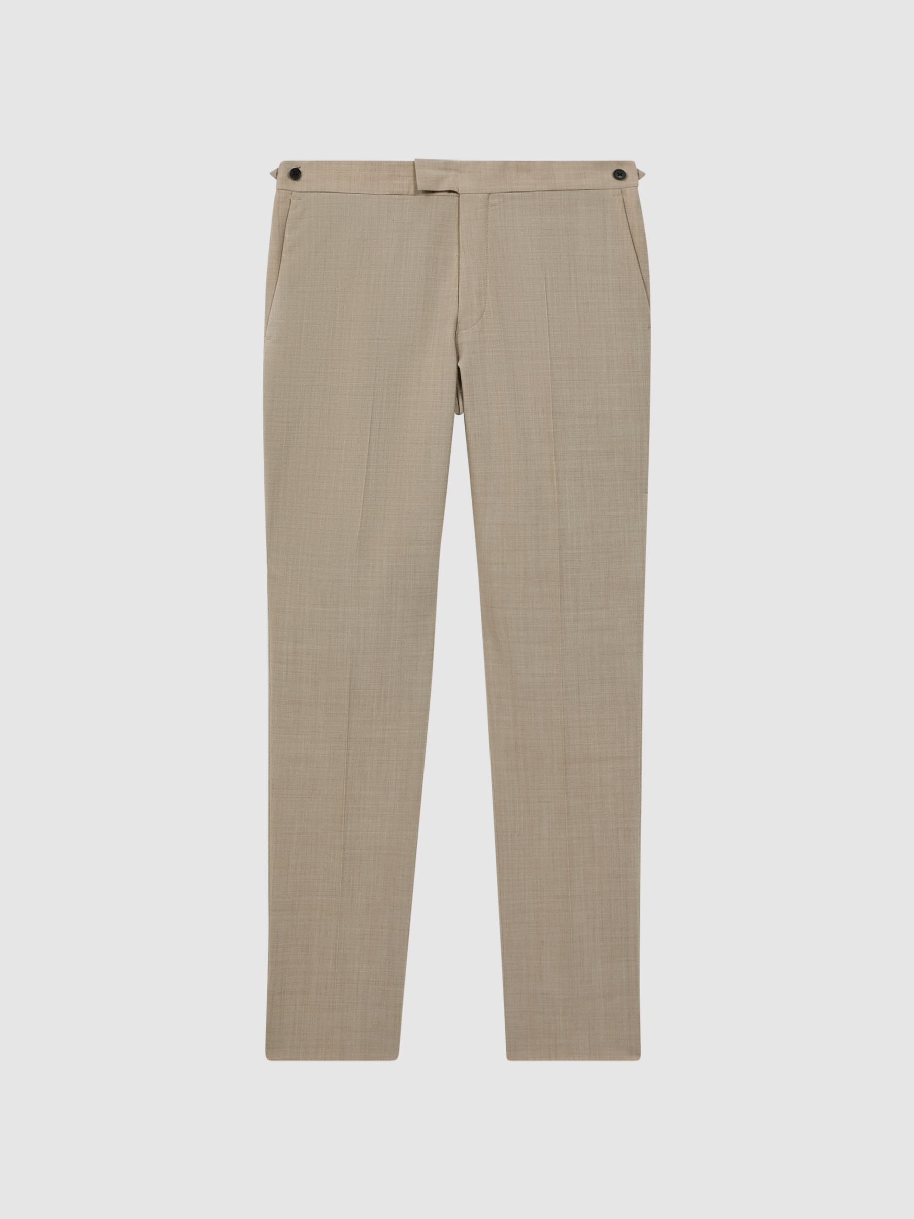 Slim Fit Wool Blend Trousers in Oatmeal - Image 2 of 4 Slim Fit Wool Blend Trousers in Oatmeal - Image 2 of 4