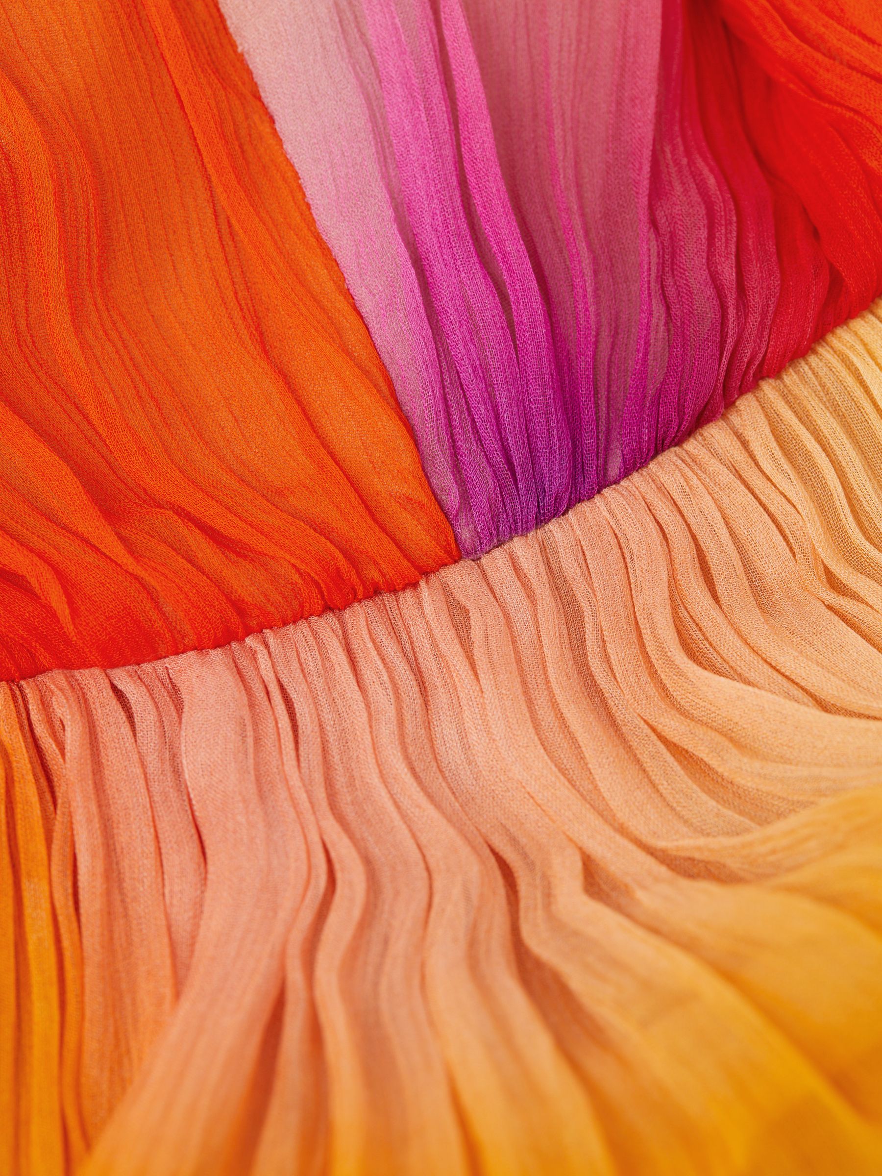 Halston Pleated Maxi Gown in Sunset Abstract - Image 6 of 6
