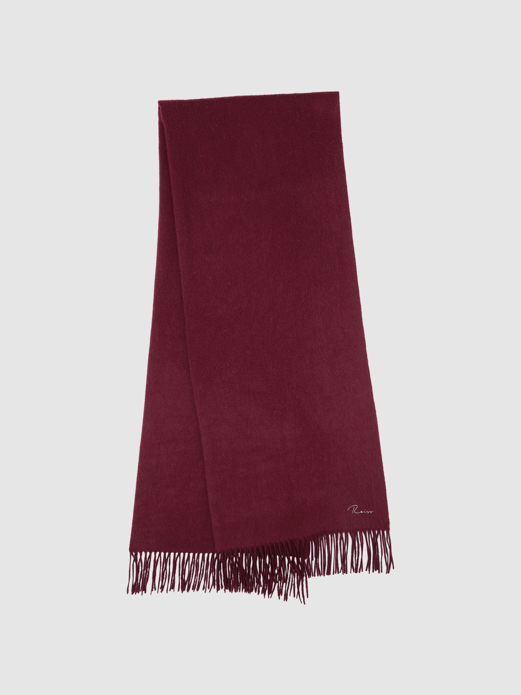 Wool-Cashmere Scarf in Bordeaux - Image 1 of 5 Wool-Cashmere Scarf in Bordeaux - Image 1 of 5