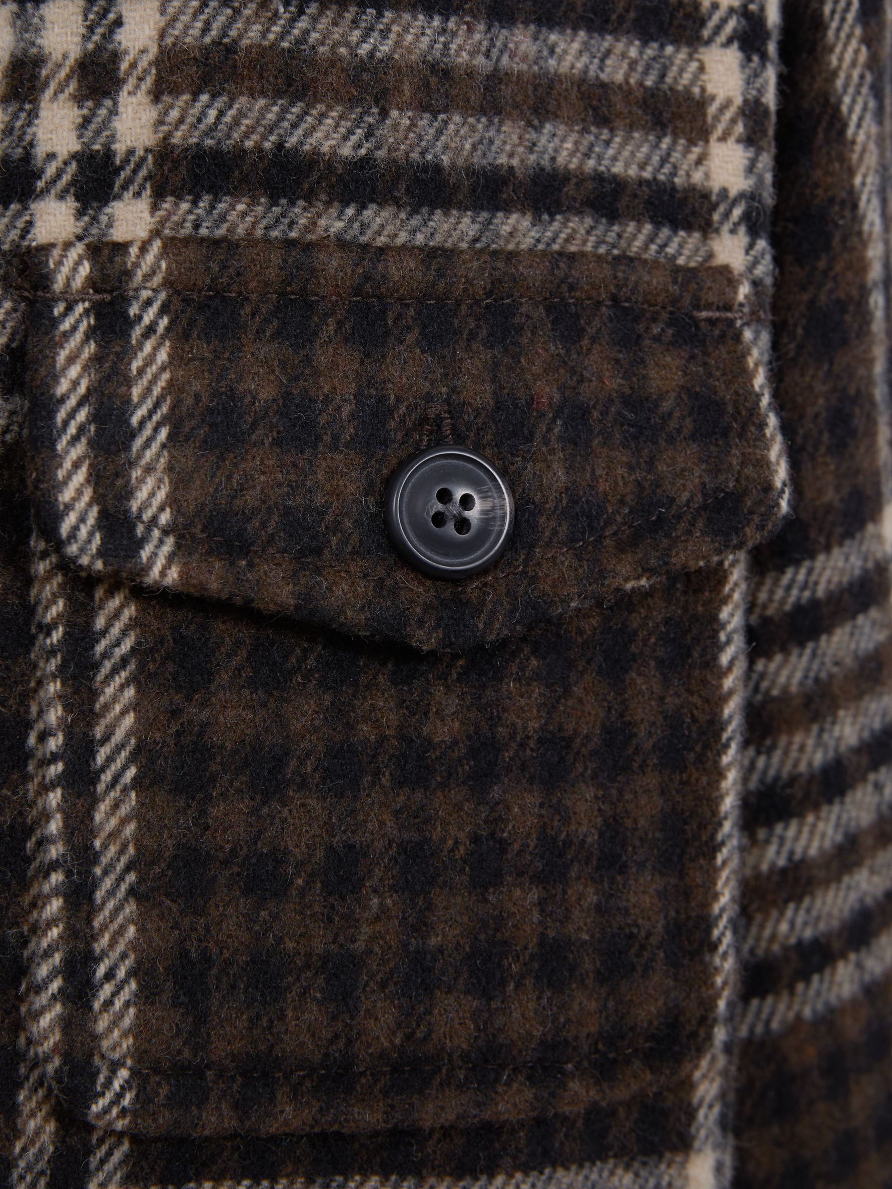 Junior Brushed Checked Overshirt in Oatmeal - Image 5 of 5