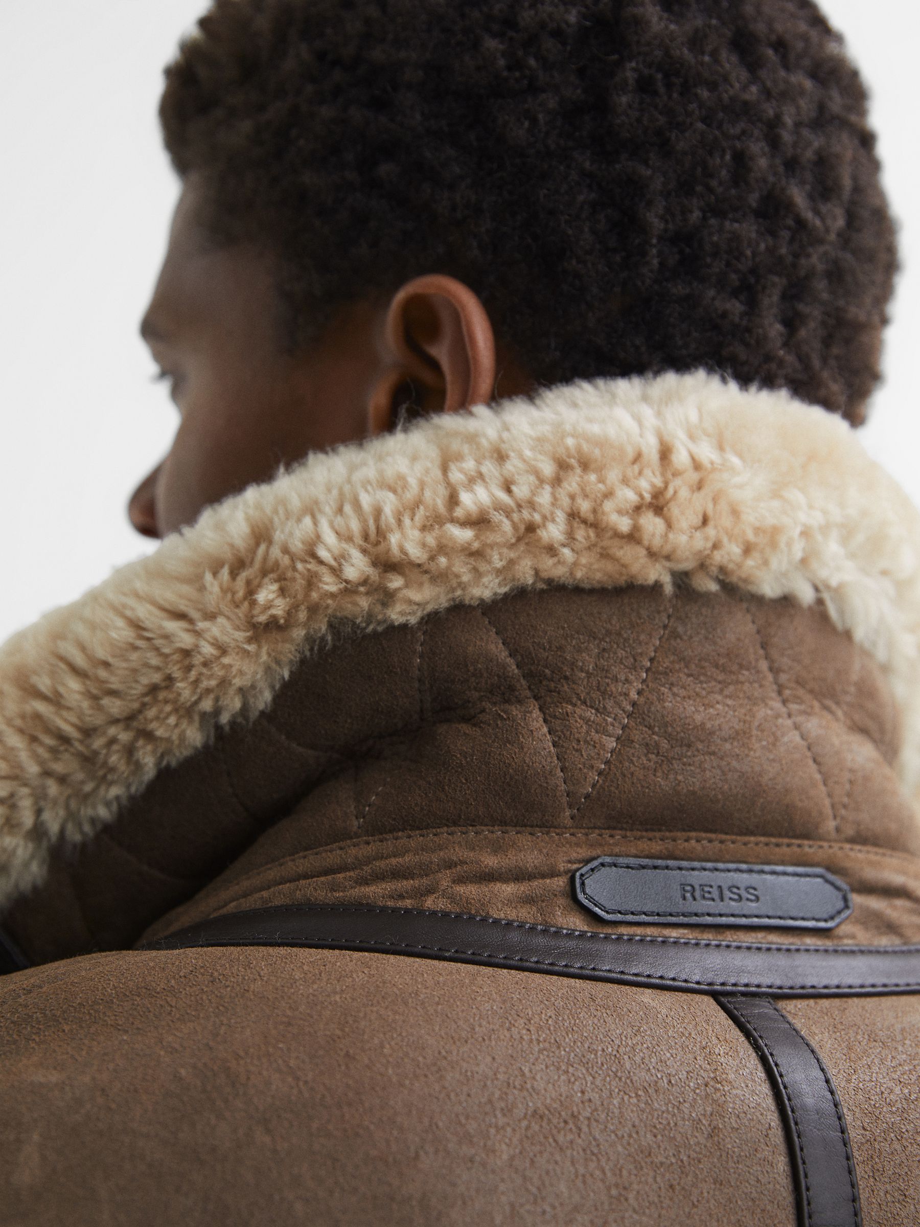 Shearling Double Buckle Jacket in Brown - Image 6 of 8