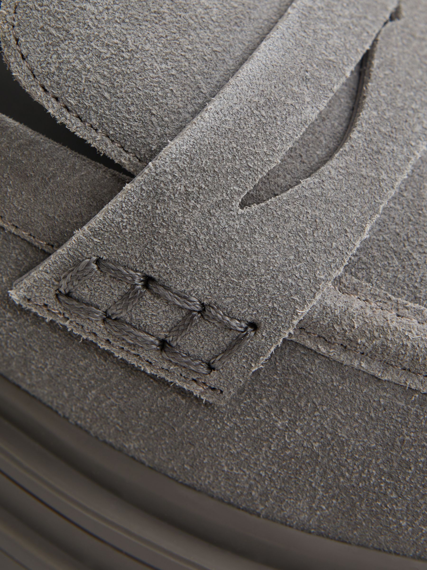 Leather Chunky Cleated Loafers in Grey - Image 5 of 5