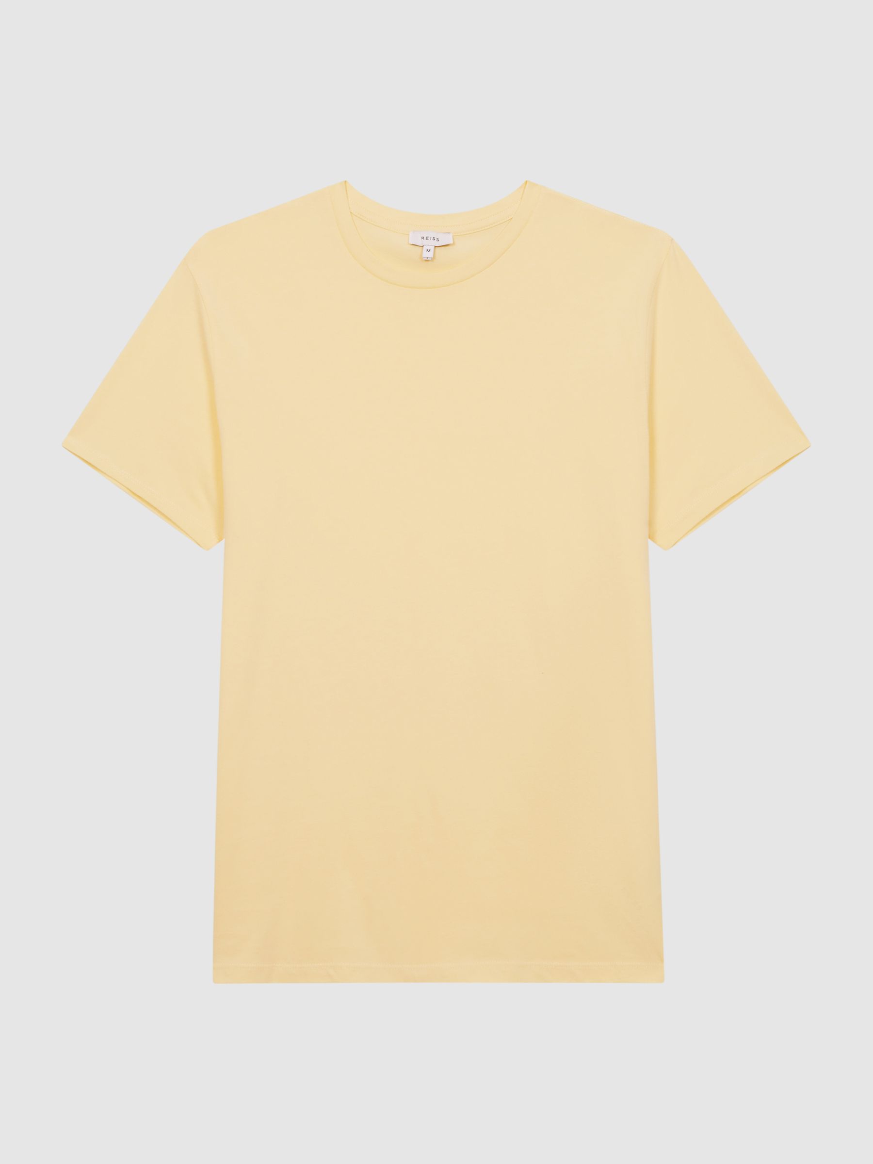 Cotton Crew Neck T-Shirt in Lemon - Image 2 of 6