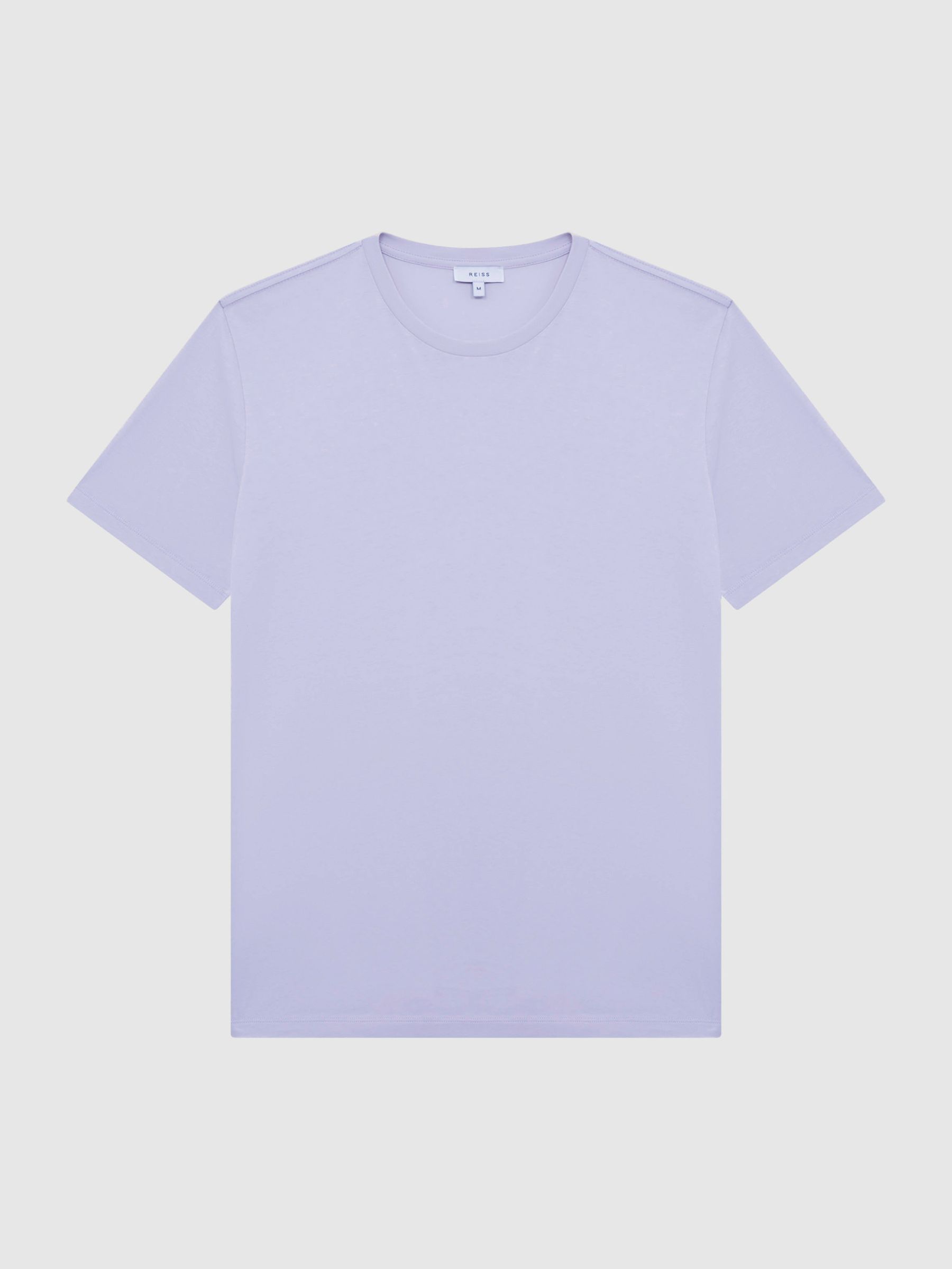 Cotton Crew Neck T-Shirt in Lilac - Image 2 of 6