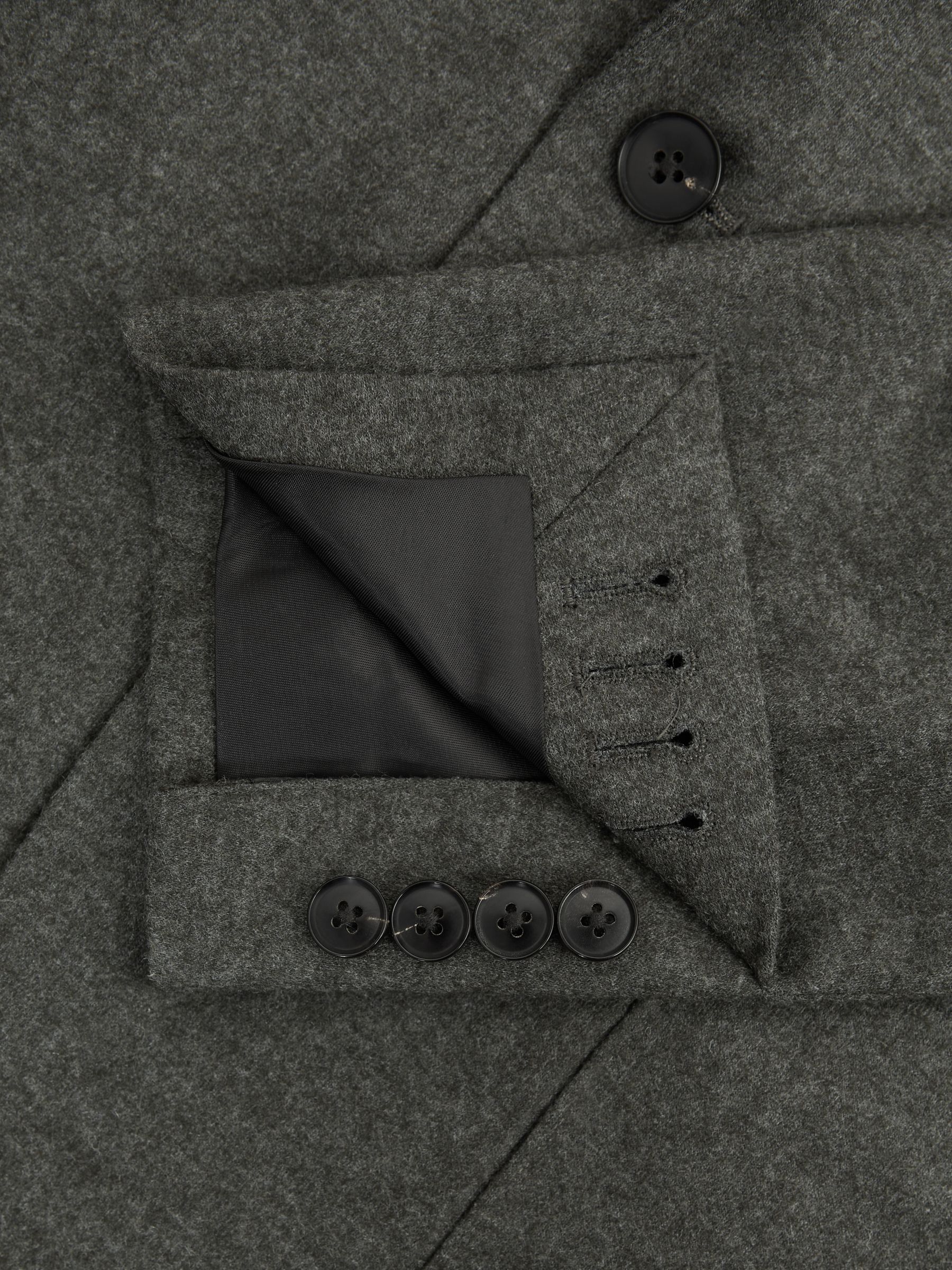 Slim Fit Single Breasted Wool Blazer in Forest Green - Image 6 of 6