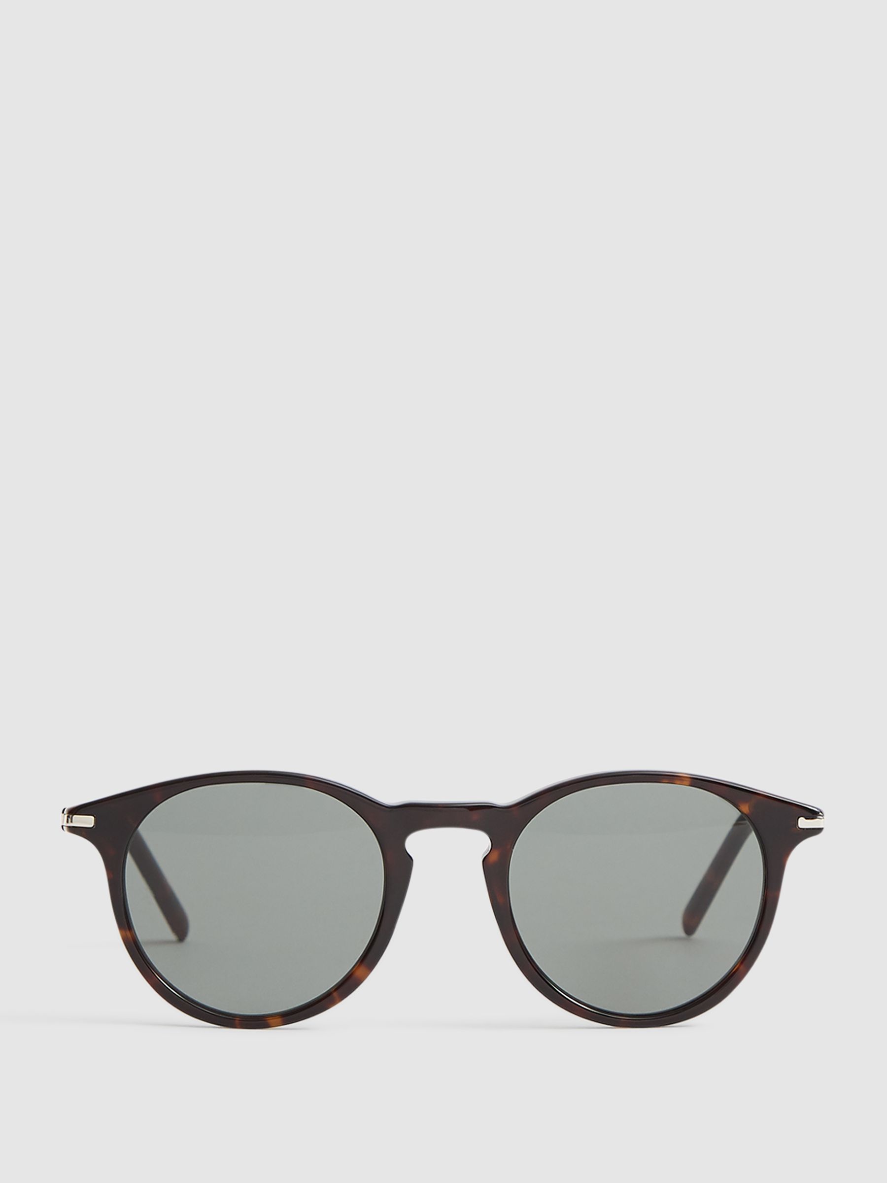 Paige Round Acetate Frame Sunglasses in Brown - Image 1 of 6