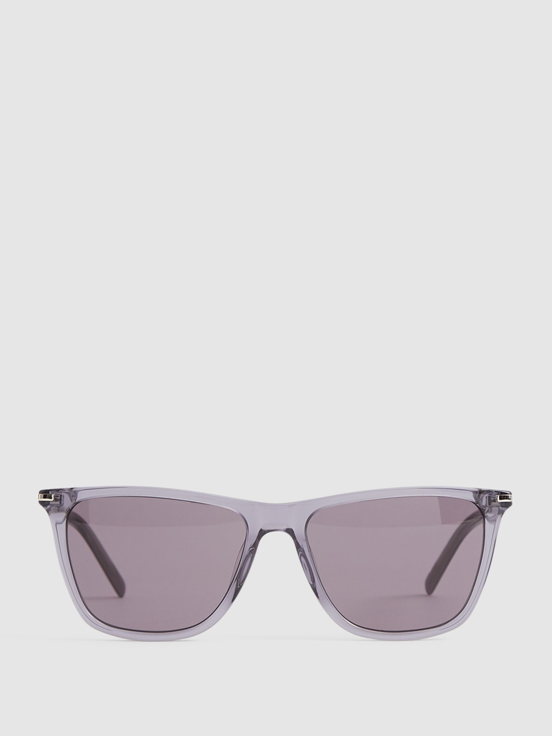 Paige Square Acetate Frame Sunglasses in Pale Grey - Image 1 of 6