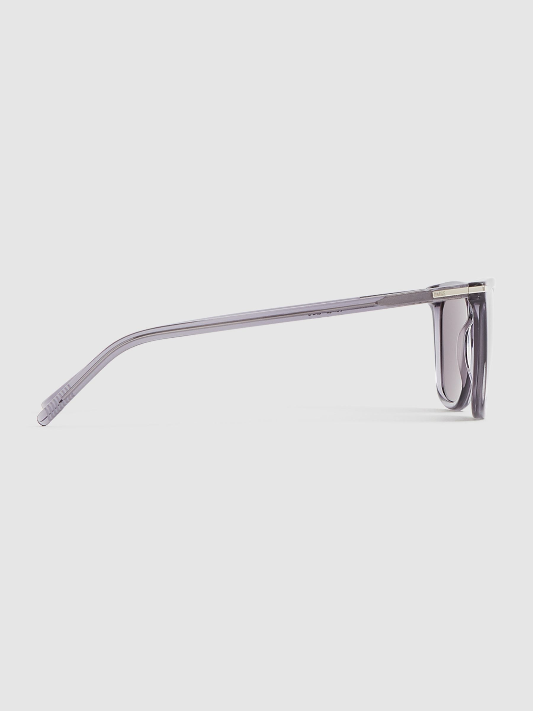 Paige Square Acetate Frame Sunglasses in Pale Grey - Image 5 of 6