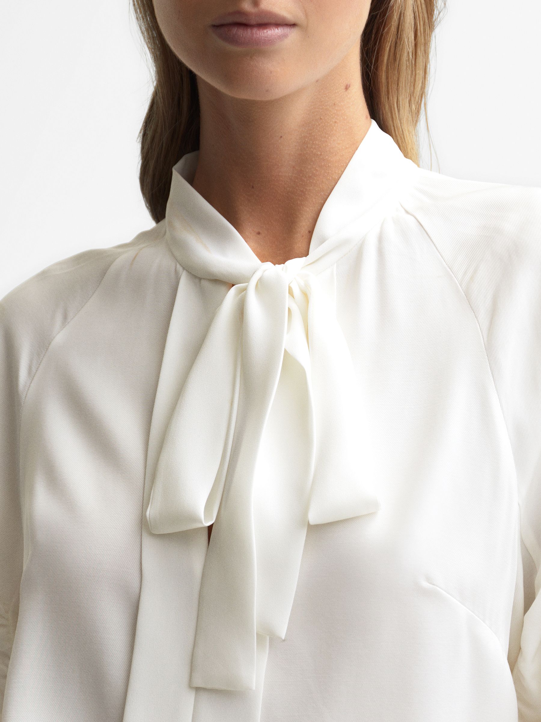 Pussy Bow Blouse in White - Image 4 of 6