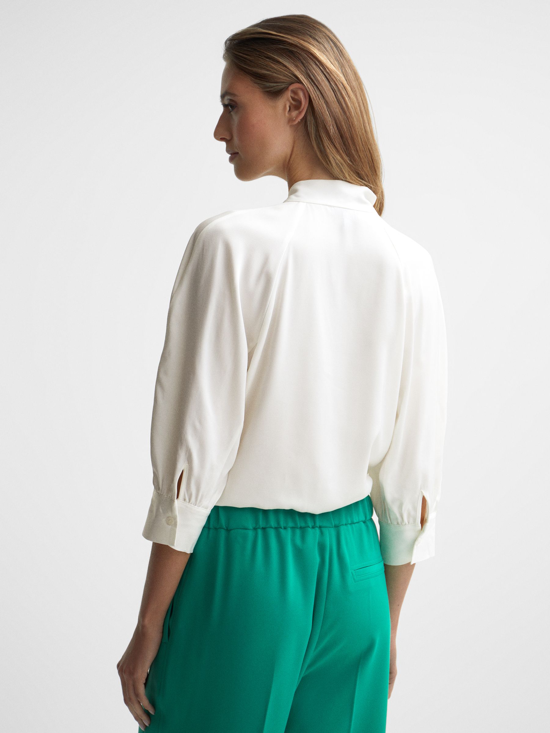 Pussy Bow Blouse in White - Image 5 of 6