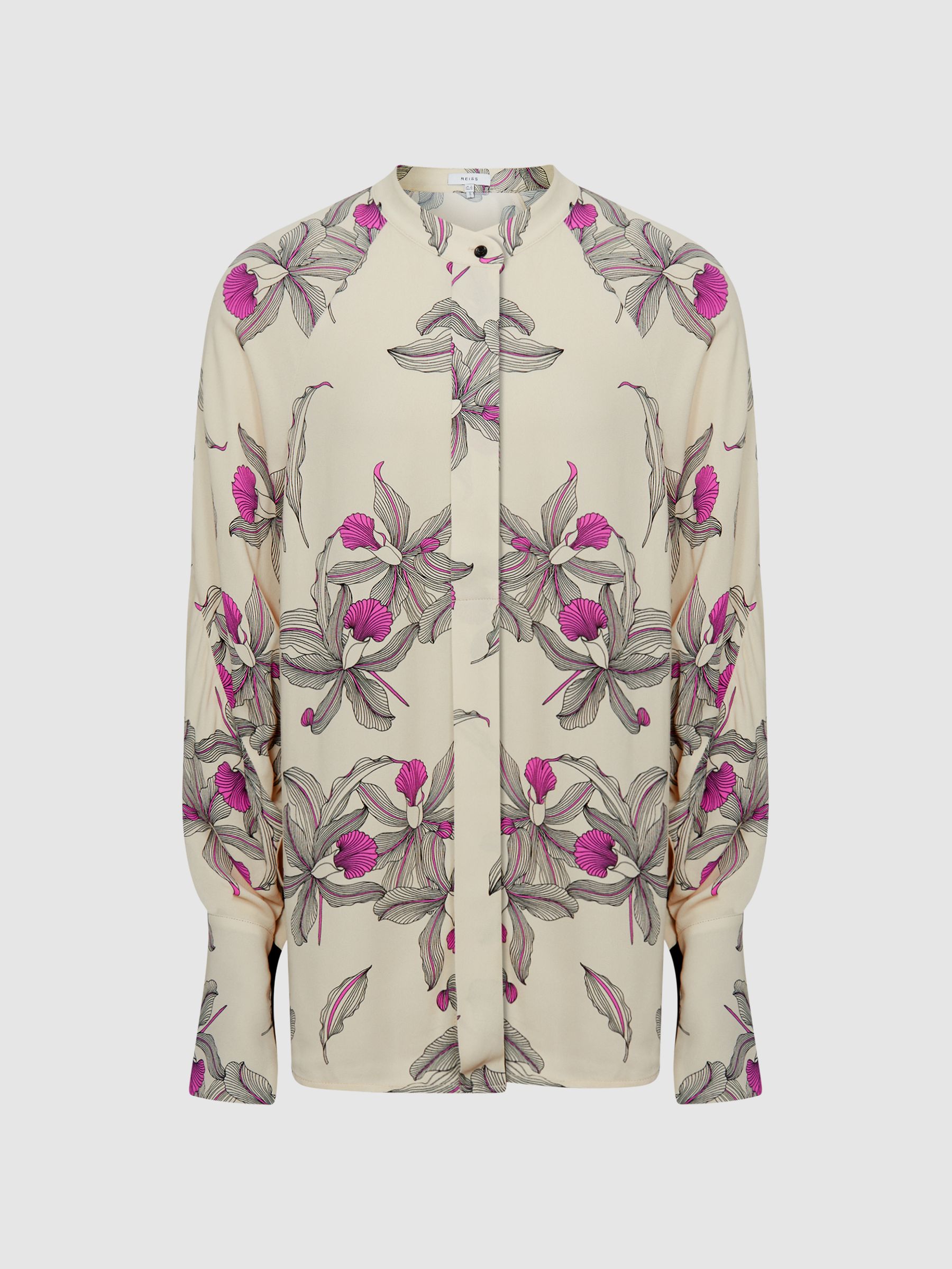 Orchid Print Blouse in Neutral/Pink - Image 2 of 6