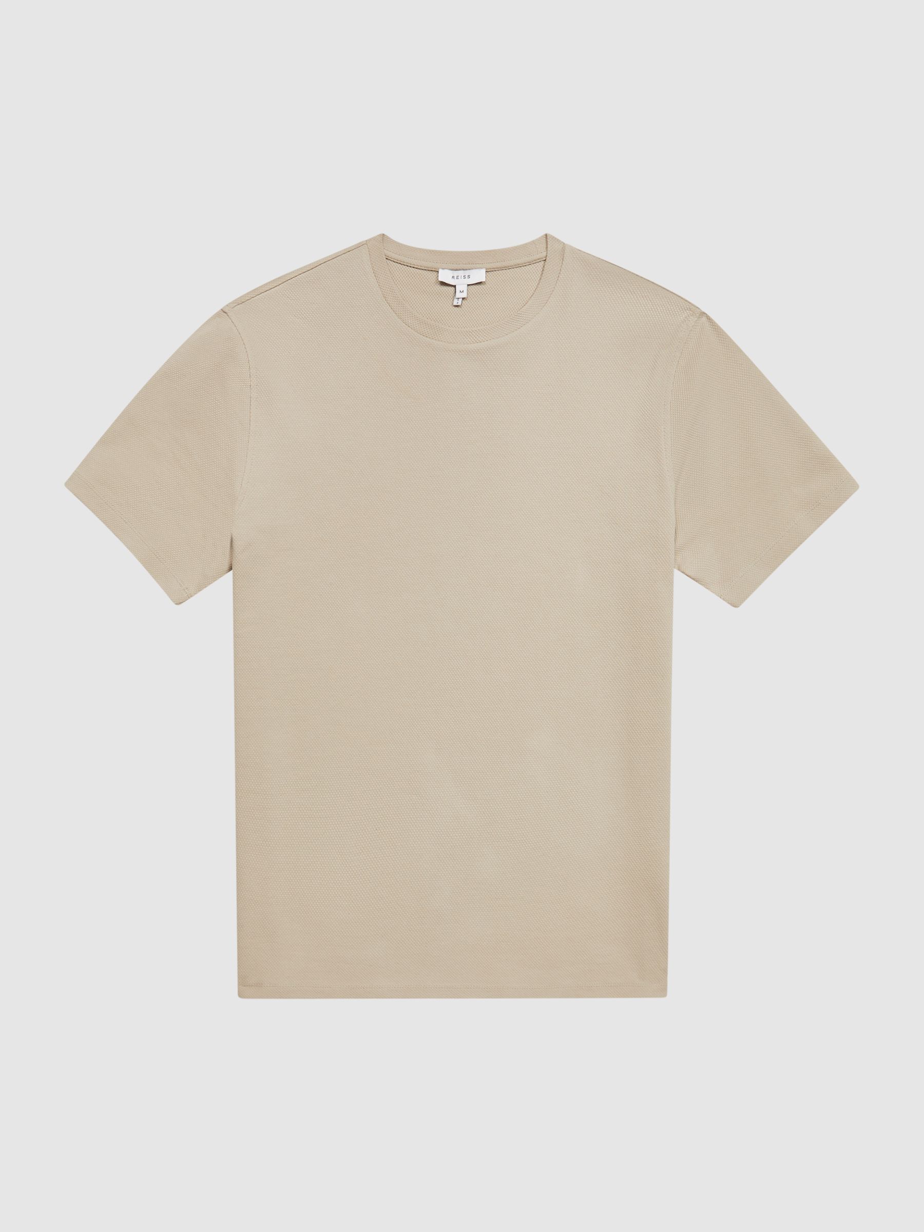 Honeycomb Crew Neck T-shirt in Oatmeal - Image 2 of 7