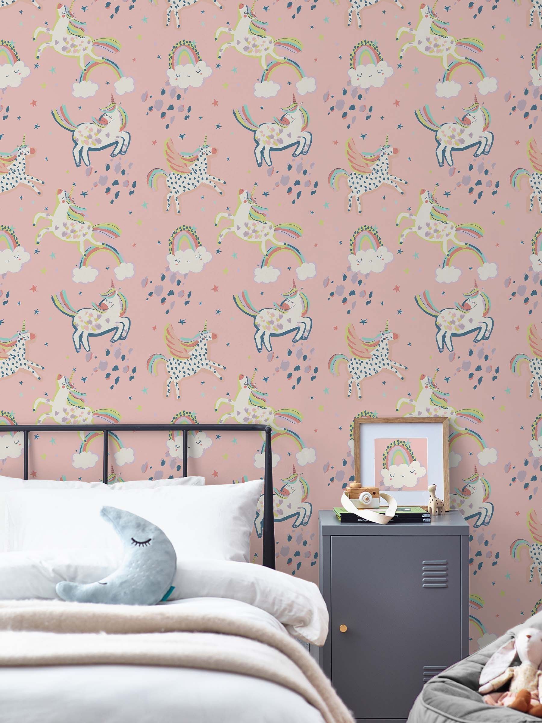 Next Pink Party Unicorn Paste The Wall A4 Wallpaper Sample - Image 1 of 3