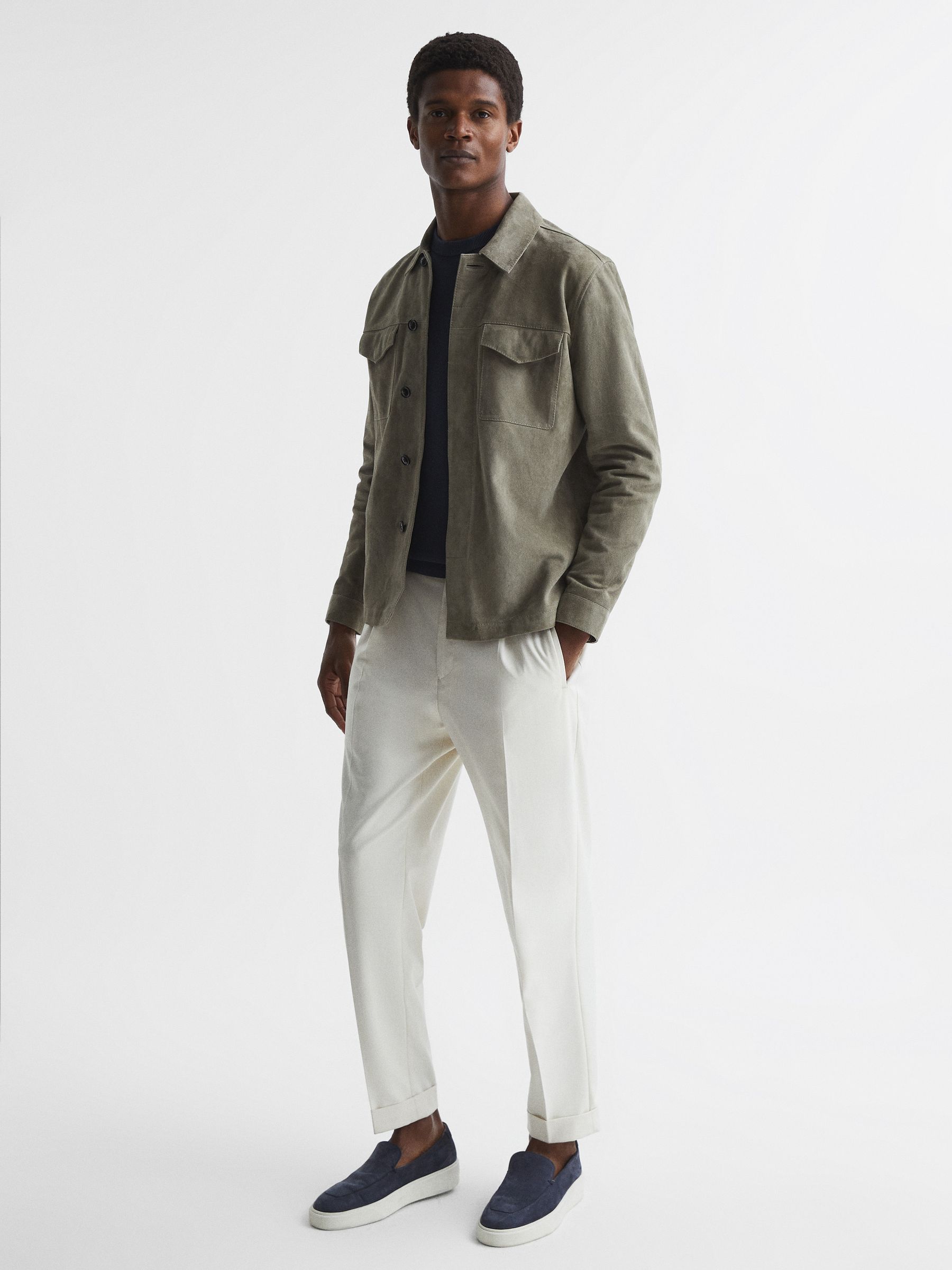 Stitch Interest Crew Neck Jumper in Airforce Blue - Image 7 of 7