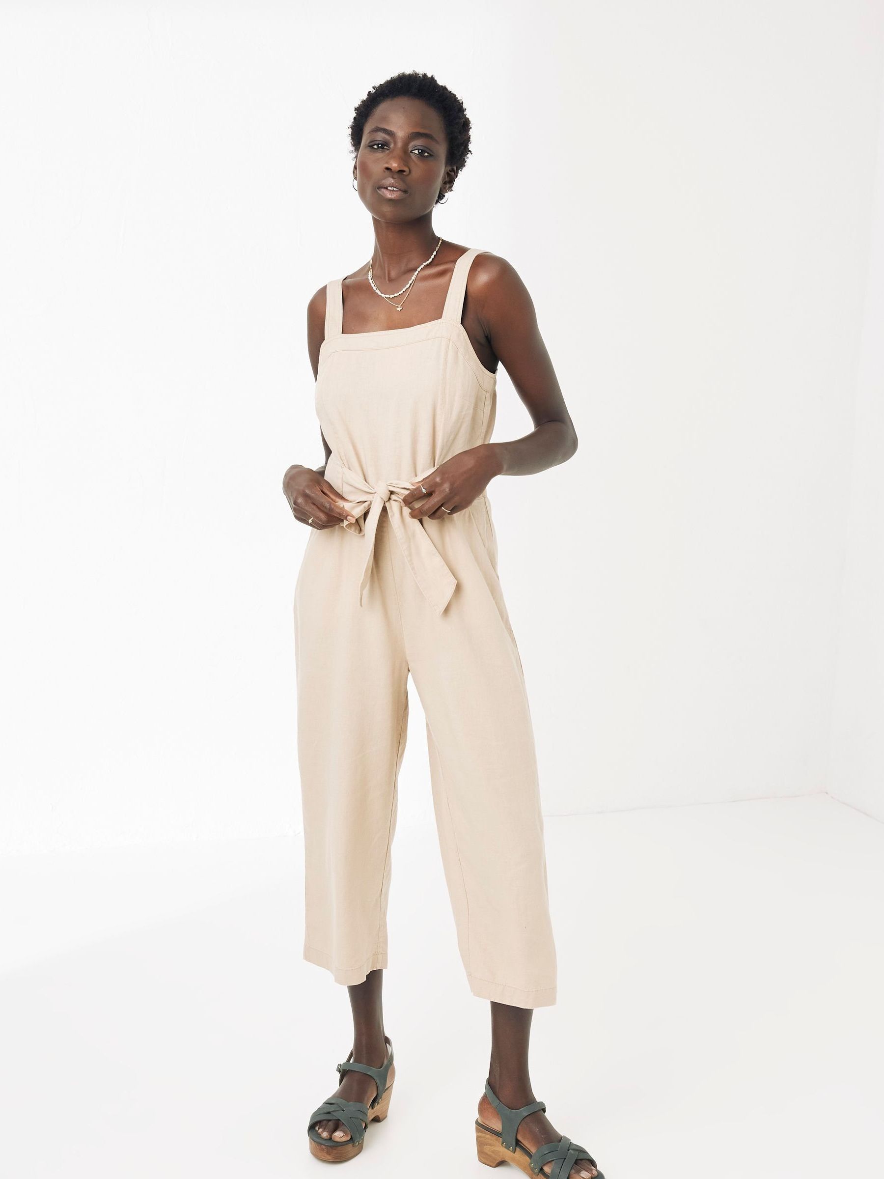 Natural Terra Linen-Blend Jumpsuit - Image 1 of 5