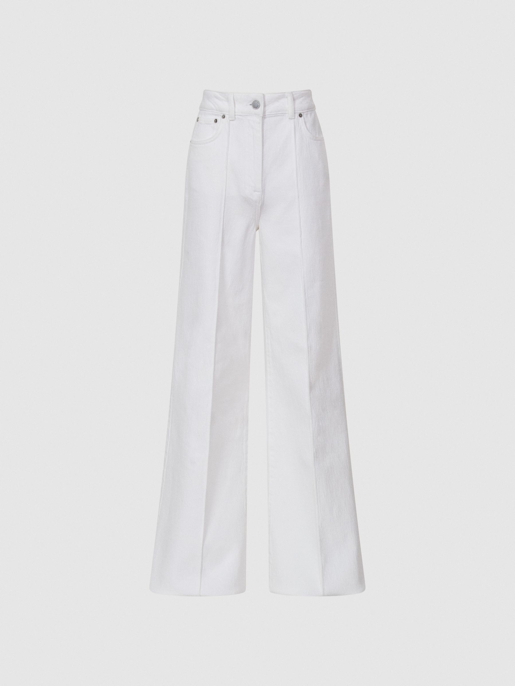 High Waist Wide Leg Jeans in White - Image 2 of 6