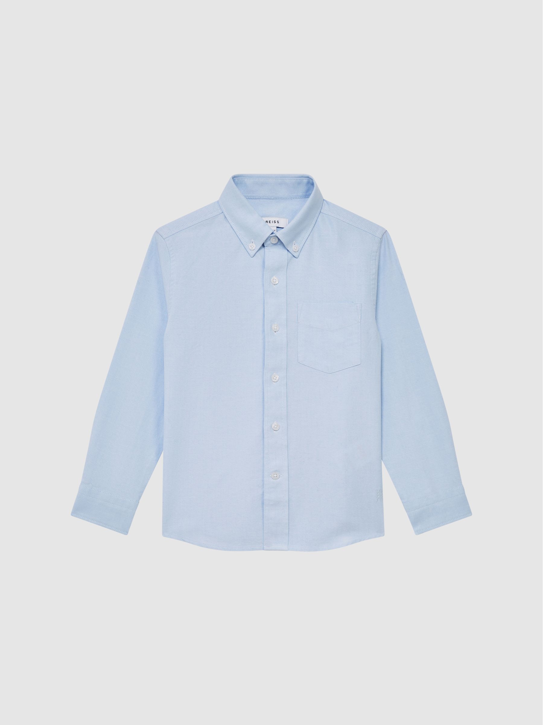 3-9 yrs Button Down Oxford Shirt in Soft Blue - Image 2 of 6