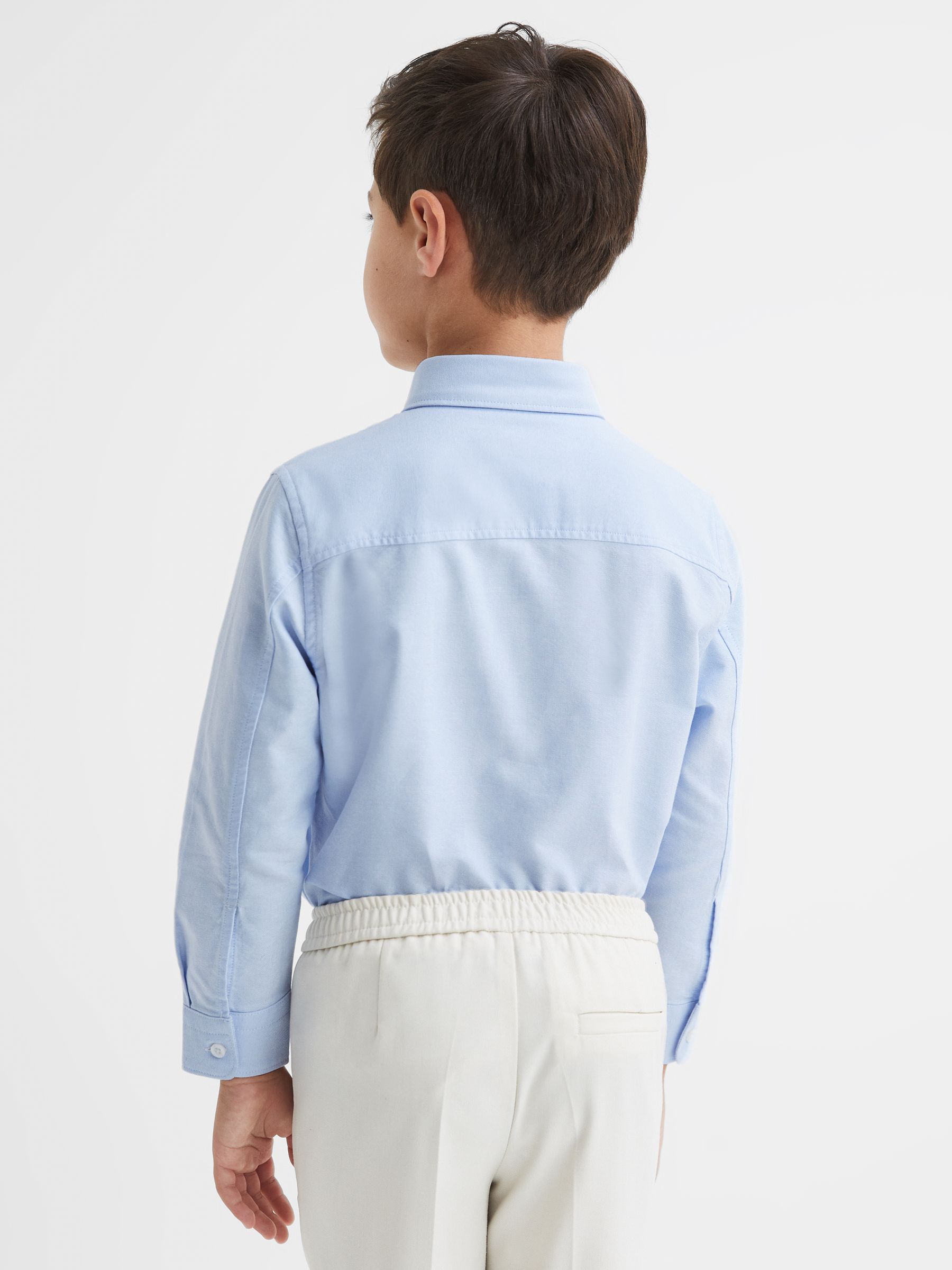 3-9 yrs Button Down Oxford Shirt in Soft Blue - Image 5 of 6