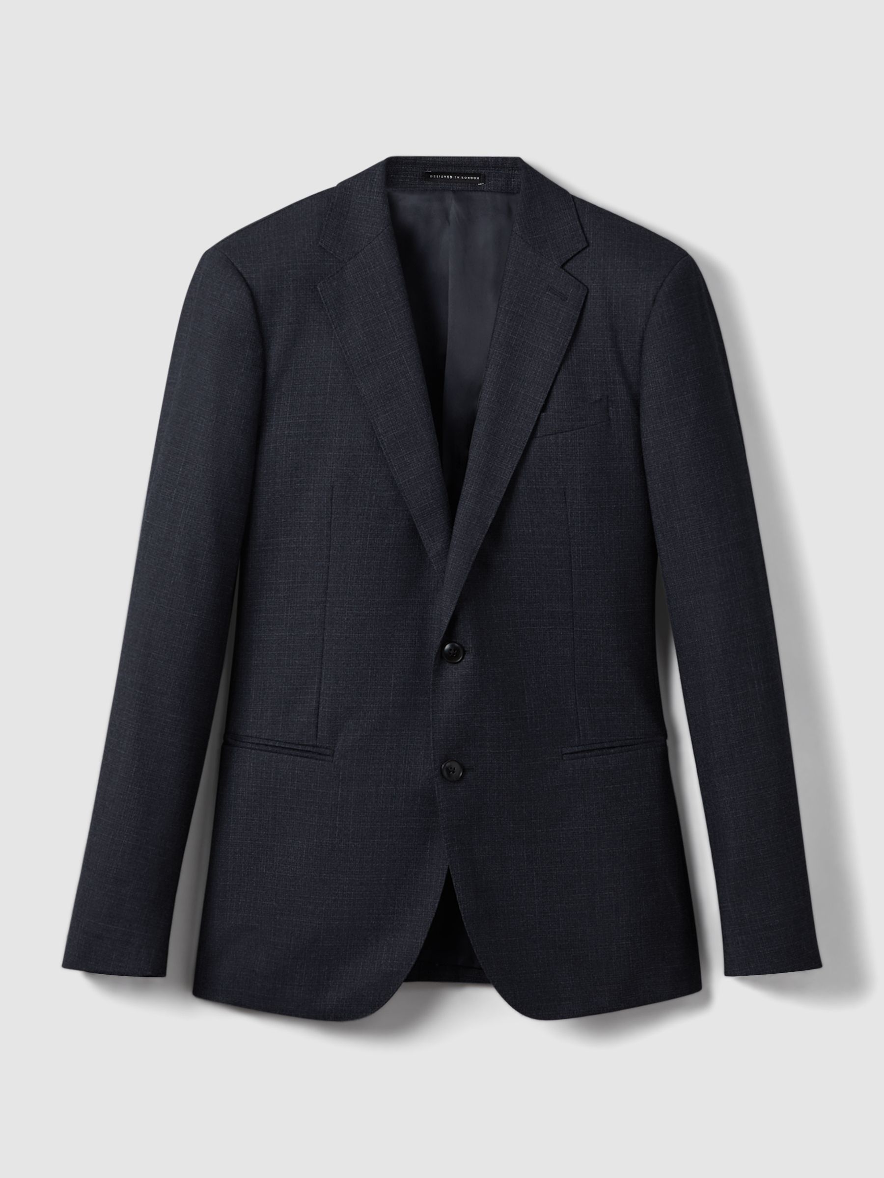 Single Breasted Wool Suit Slim Fit Blazer in Navy - Image 2 of 6