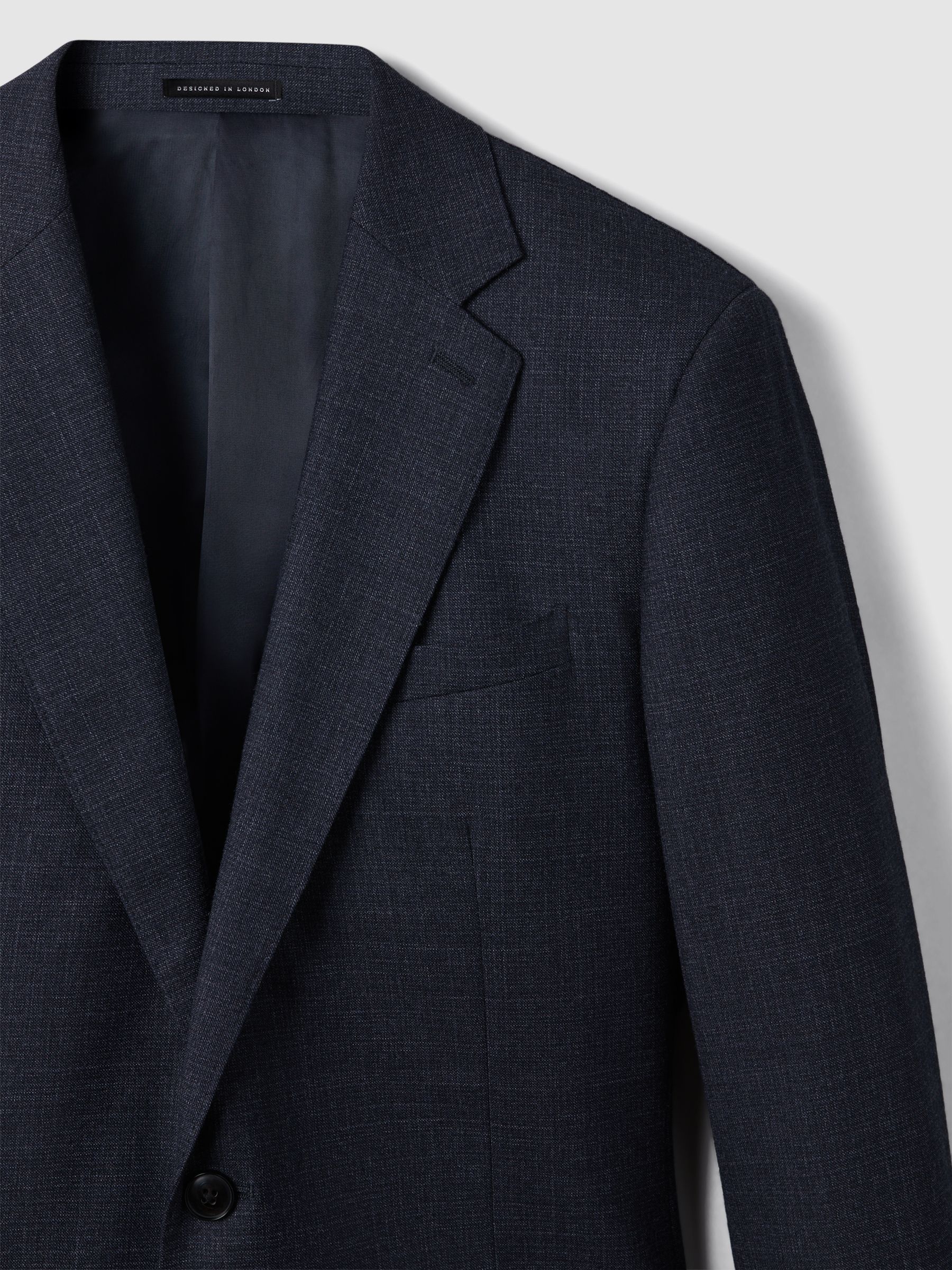 Single Breasted Wool Suit Slim Fit Blazer in Navy - Image 5 of 6