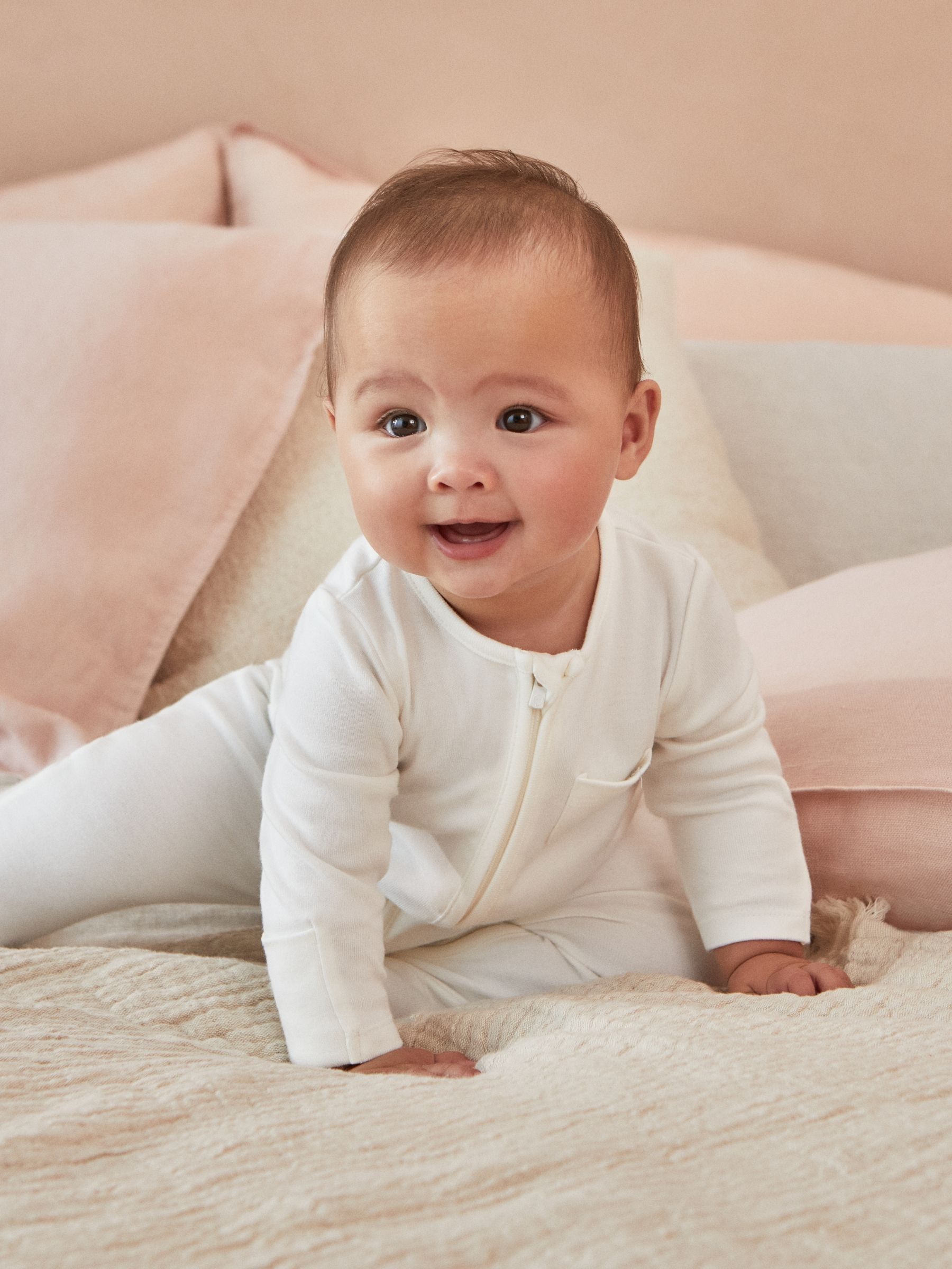 MORI White 2 Way Zip-Up Clever Sleepsuit - Image 2 of 5