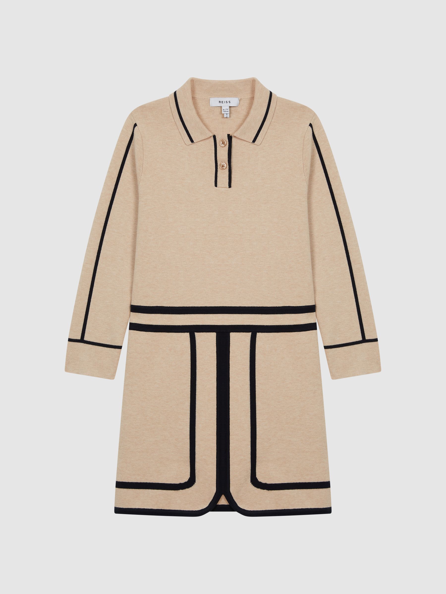 Junior Knitted Mini Dress in Camel - Image 2 of 5