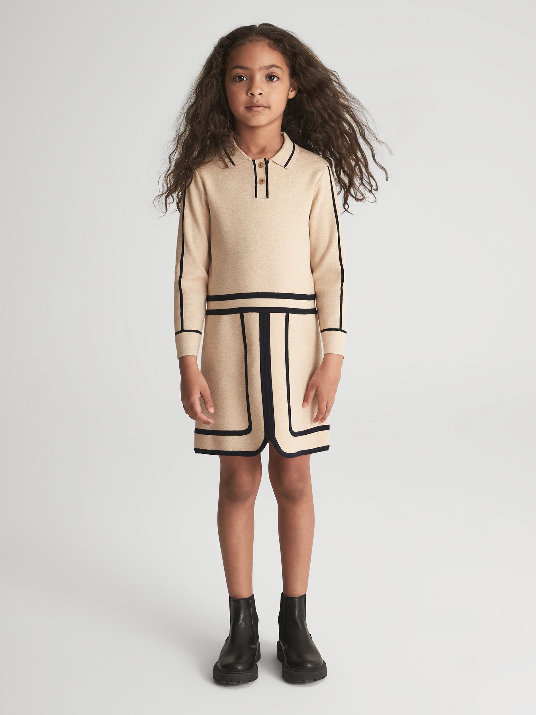 Junior Knitted Mini Dress in Camel - Image 5 of 5