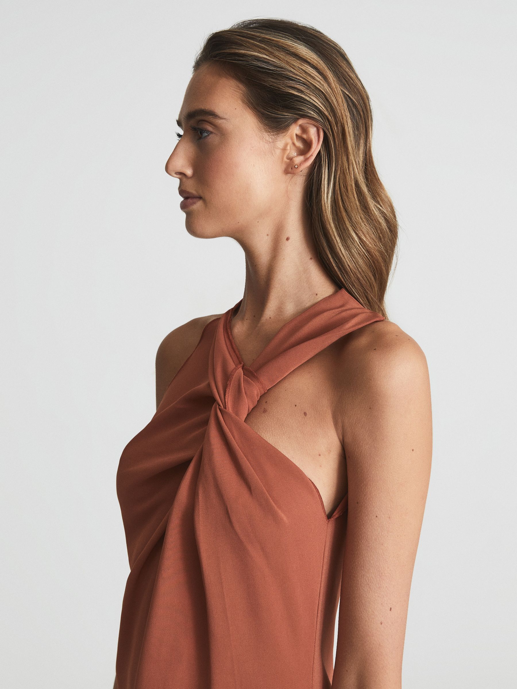 Colourblock Mini Dress in Orange - Image 4 of 6